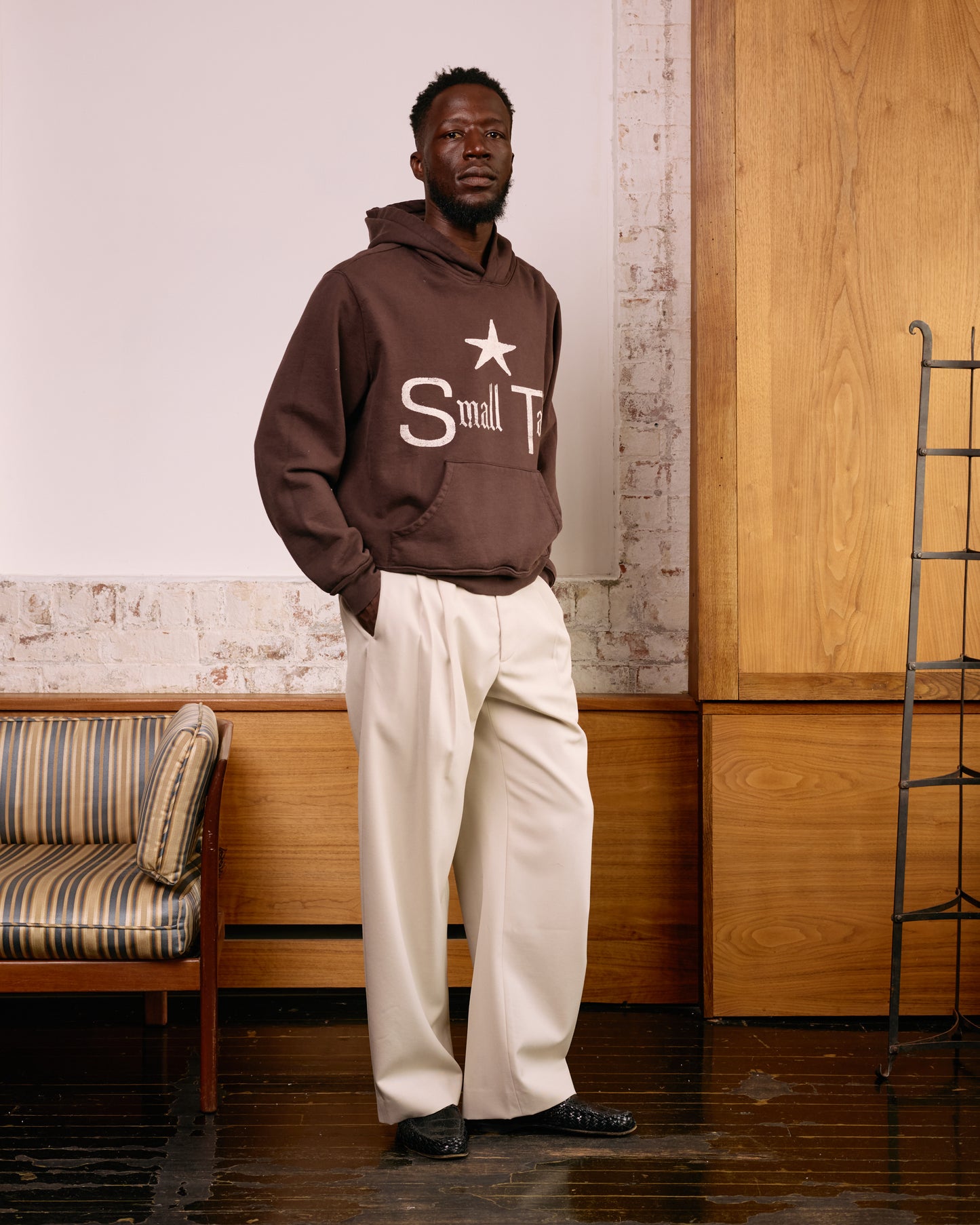 Hoodie: Dark Brown Cotton Fleece