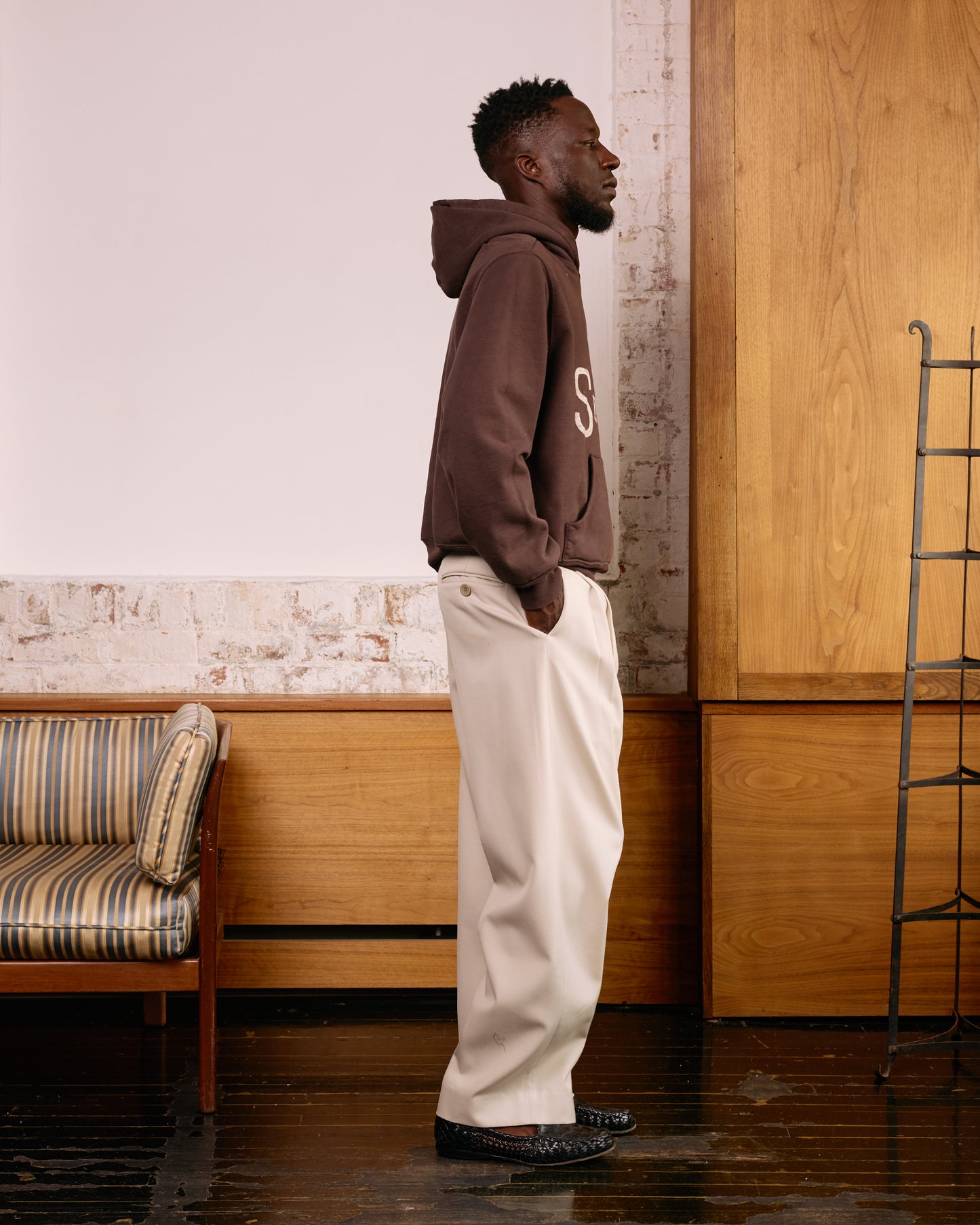 Double Pleat Trouser: Stone