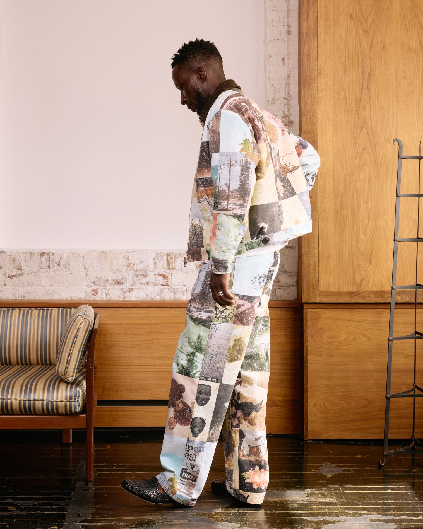 Zip Front Jacket: Moodboard Collage Print