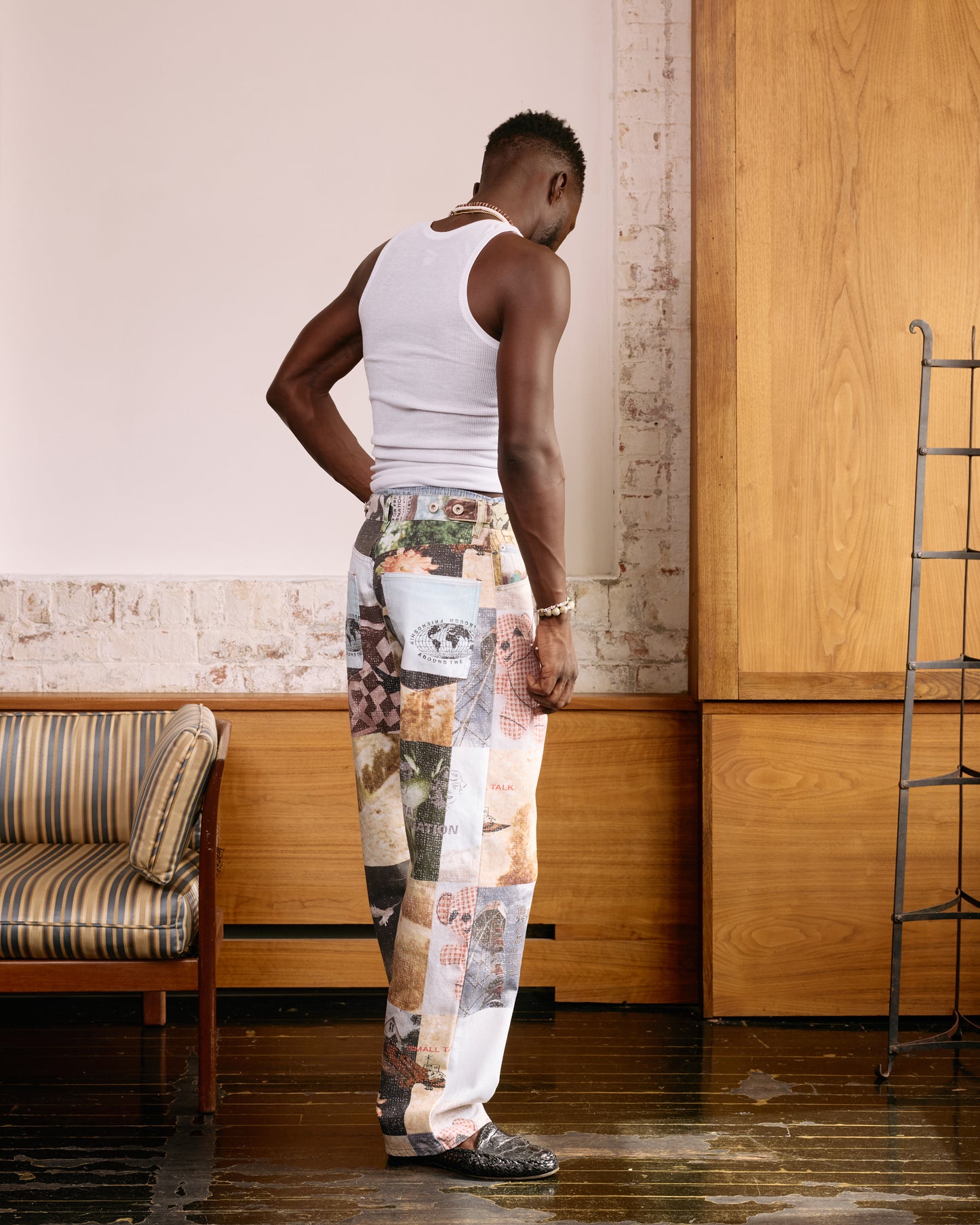 Jean Cut Trouser: Moodboard Collage Print