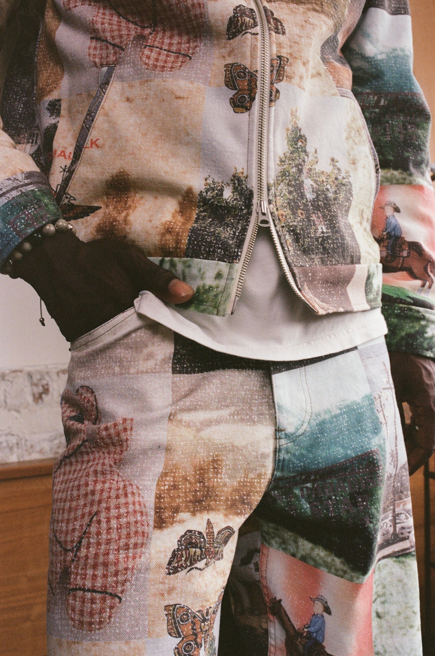Jean Cut Trouser: Moodboard Collage Print