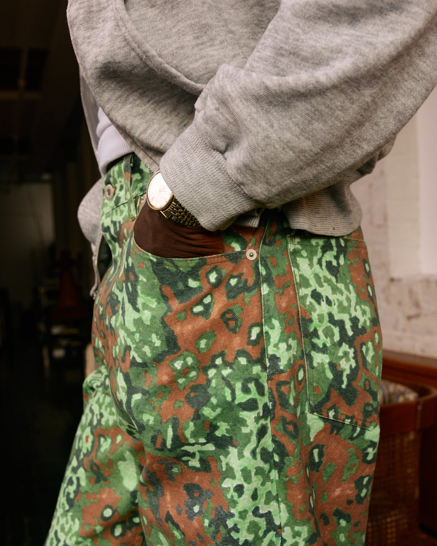 Jean Cut Trouser: Hand Drawn Camo