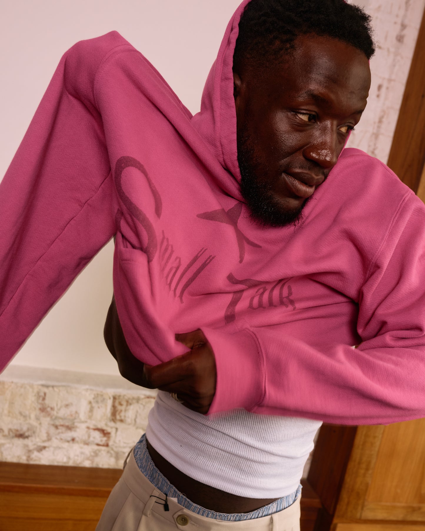 Hoodie: Magenta Cotton Fleece