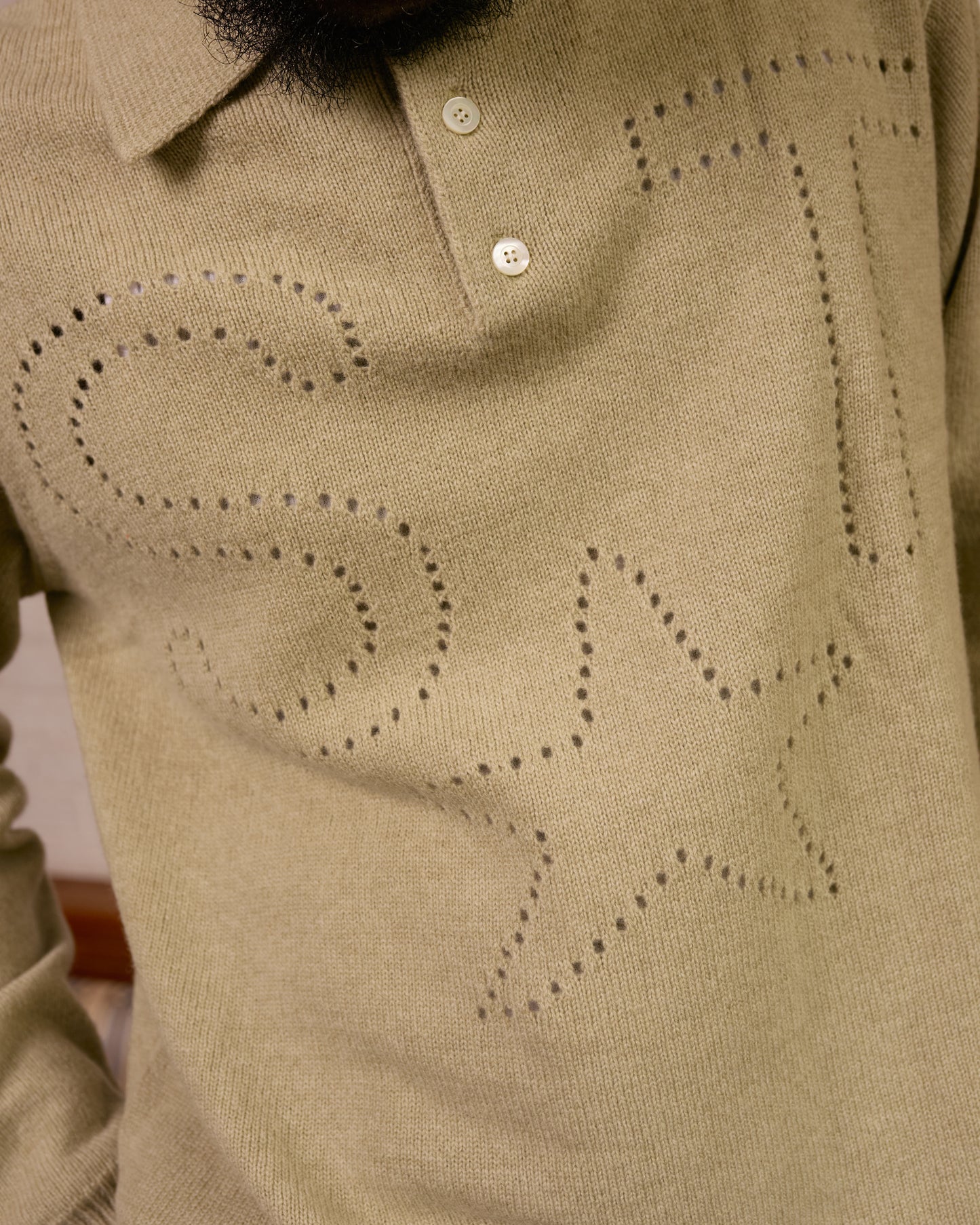 ST Star Pointelle Knit Polo: Lichen