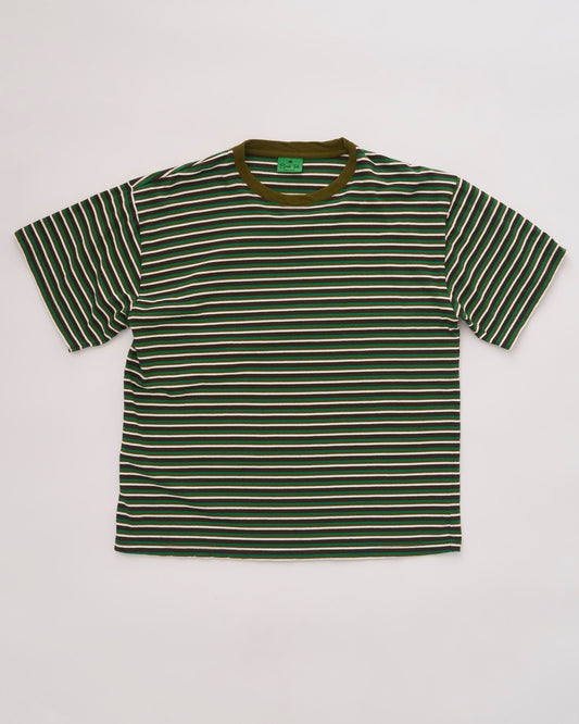 S/S T-shirt: 70s Stripe, Green/Brown