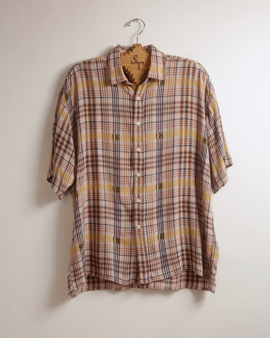 Pink Plaid Dobby S/S Shirt