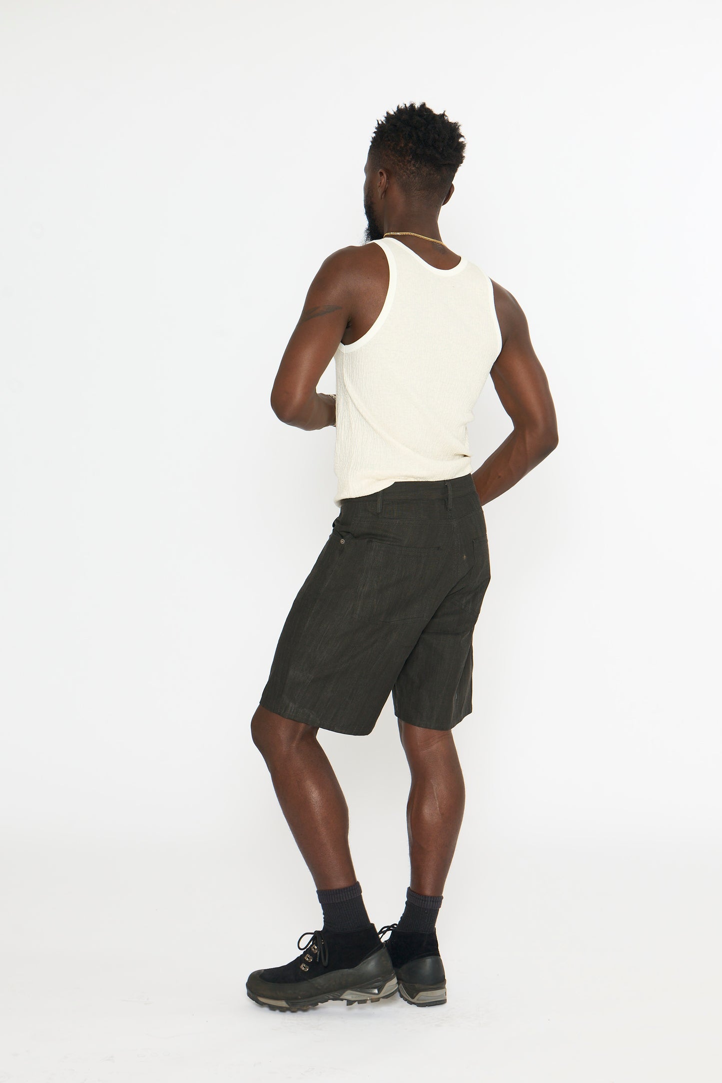 5 Pocket Jean Short: Sumi Dyed Canvas