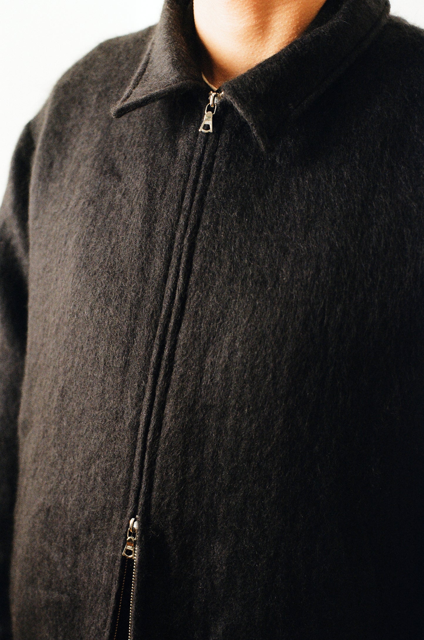 Zip Front Jacket: Fuzzy Silk Mohair
