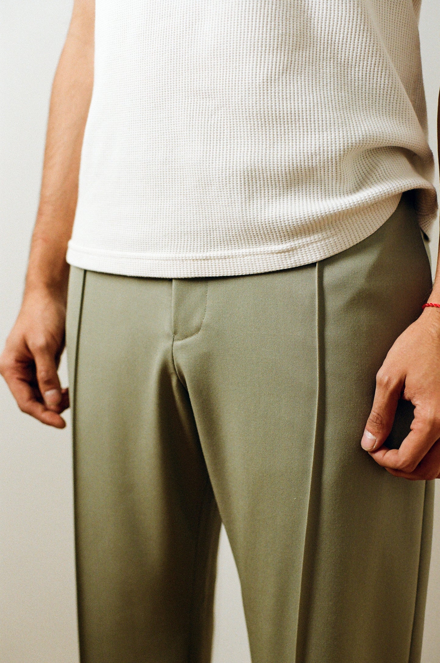Studded Pintuck Trouser