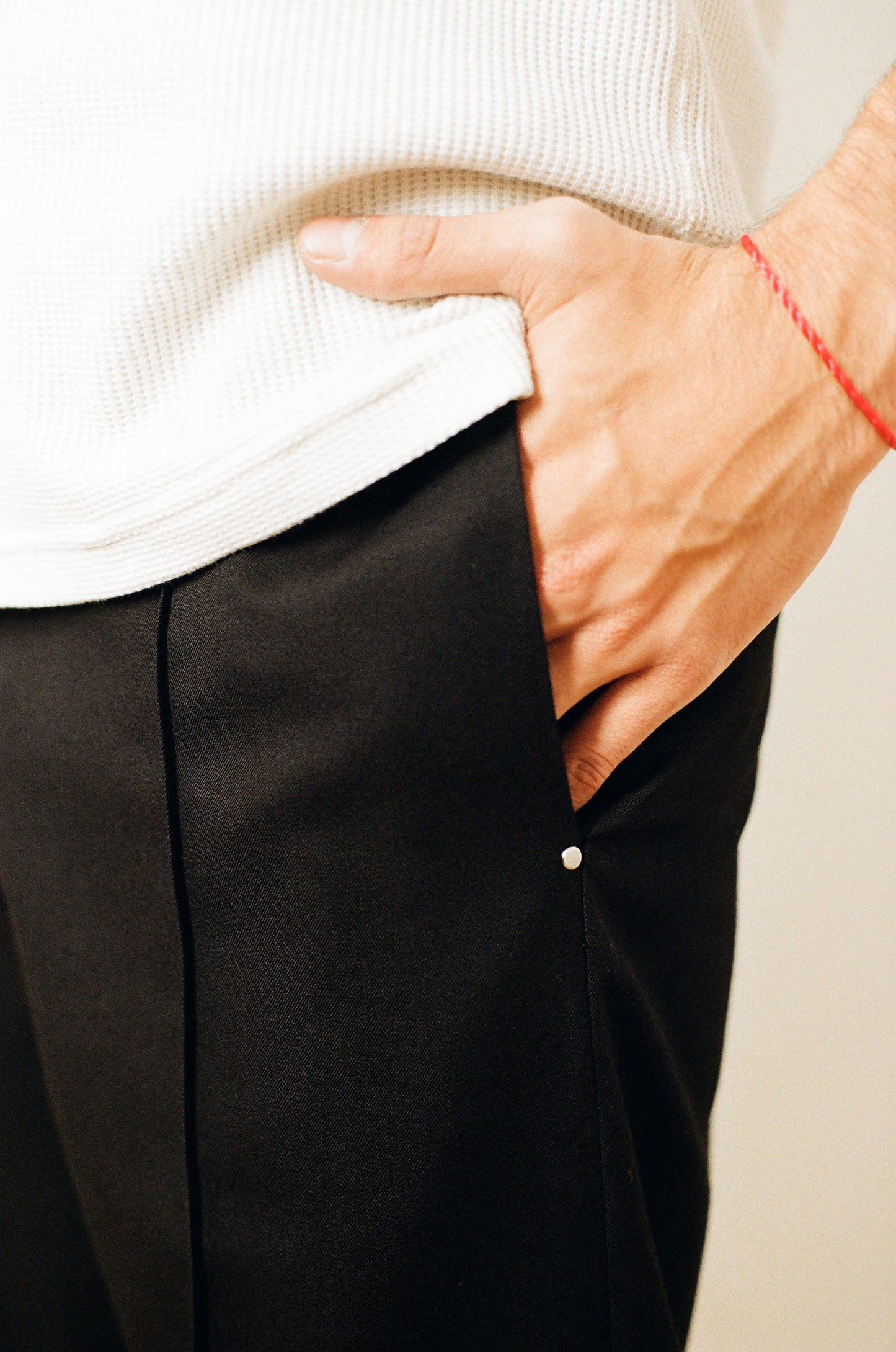 Studded Pintuck Trouser