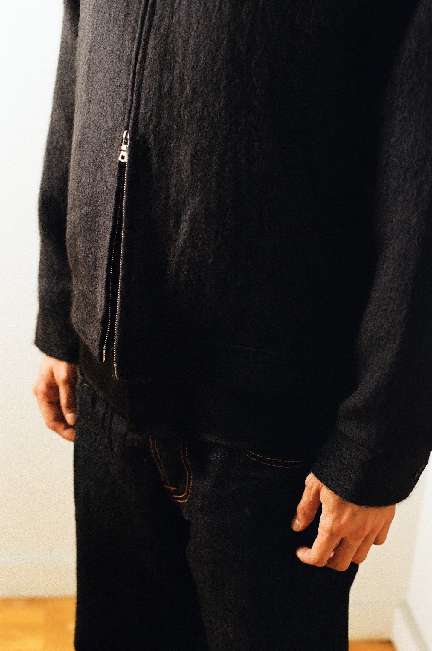 Zip Front Jacket: Fuzzy Silk Mohair
