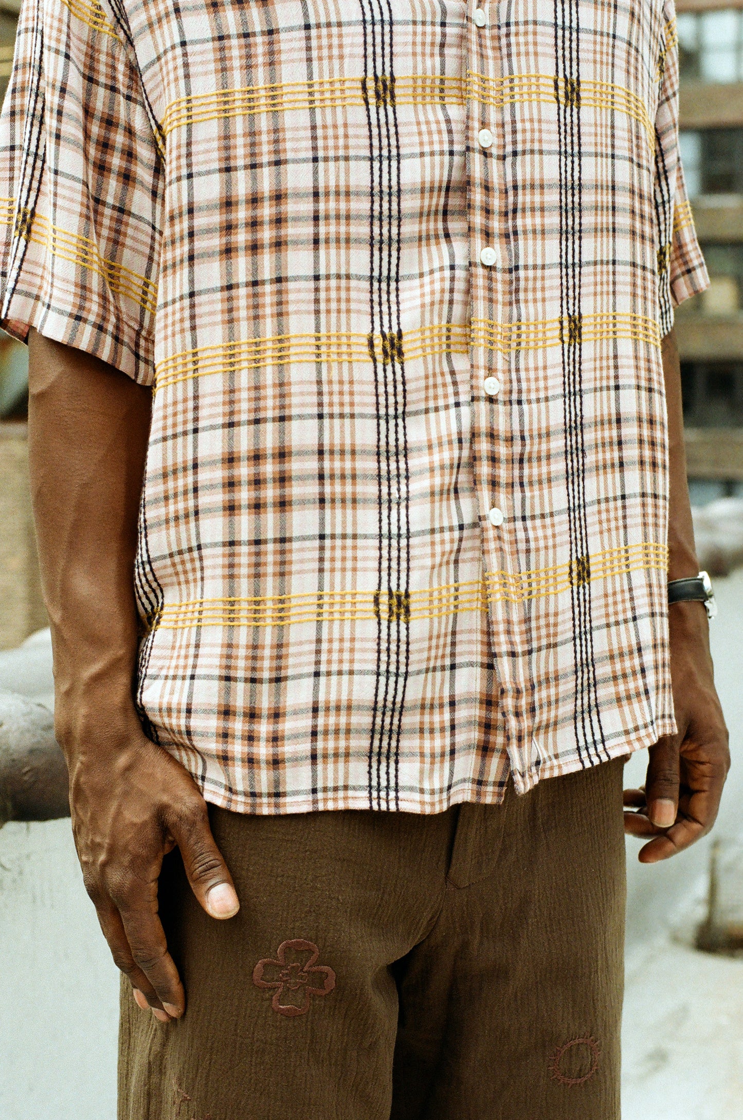 Pink Plaid Dobby S/S Shirt