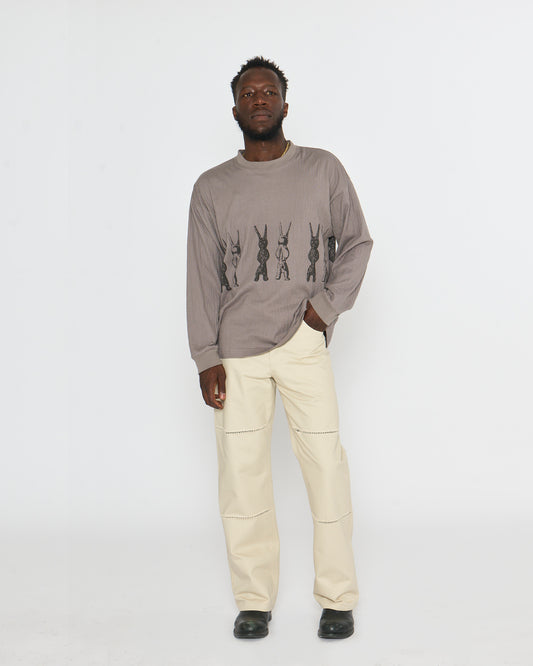 Jean Cut Trouser: Crochet Vent, Stone