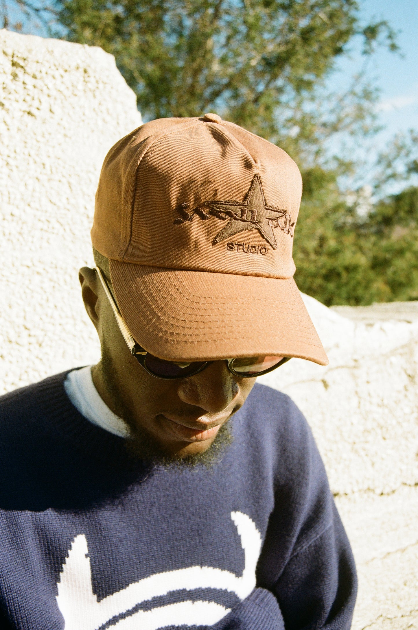 Trucker Hat: Star Applique, Brown