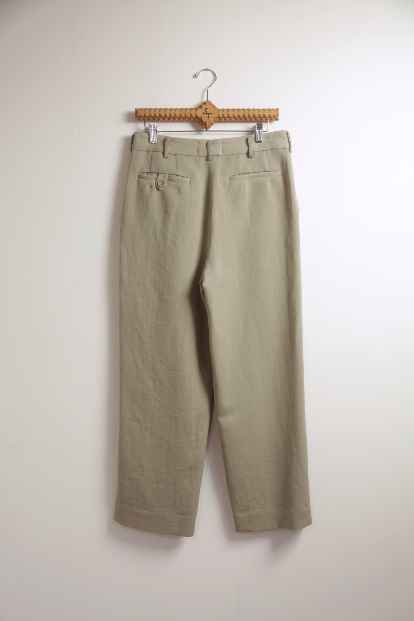 Linen/Wool Curve Seam Trouser
