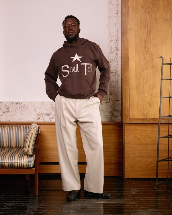 Hoodie: Dark Brown Cotton Fleece