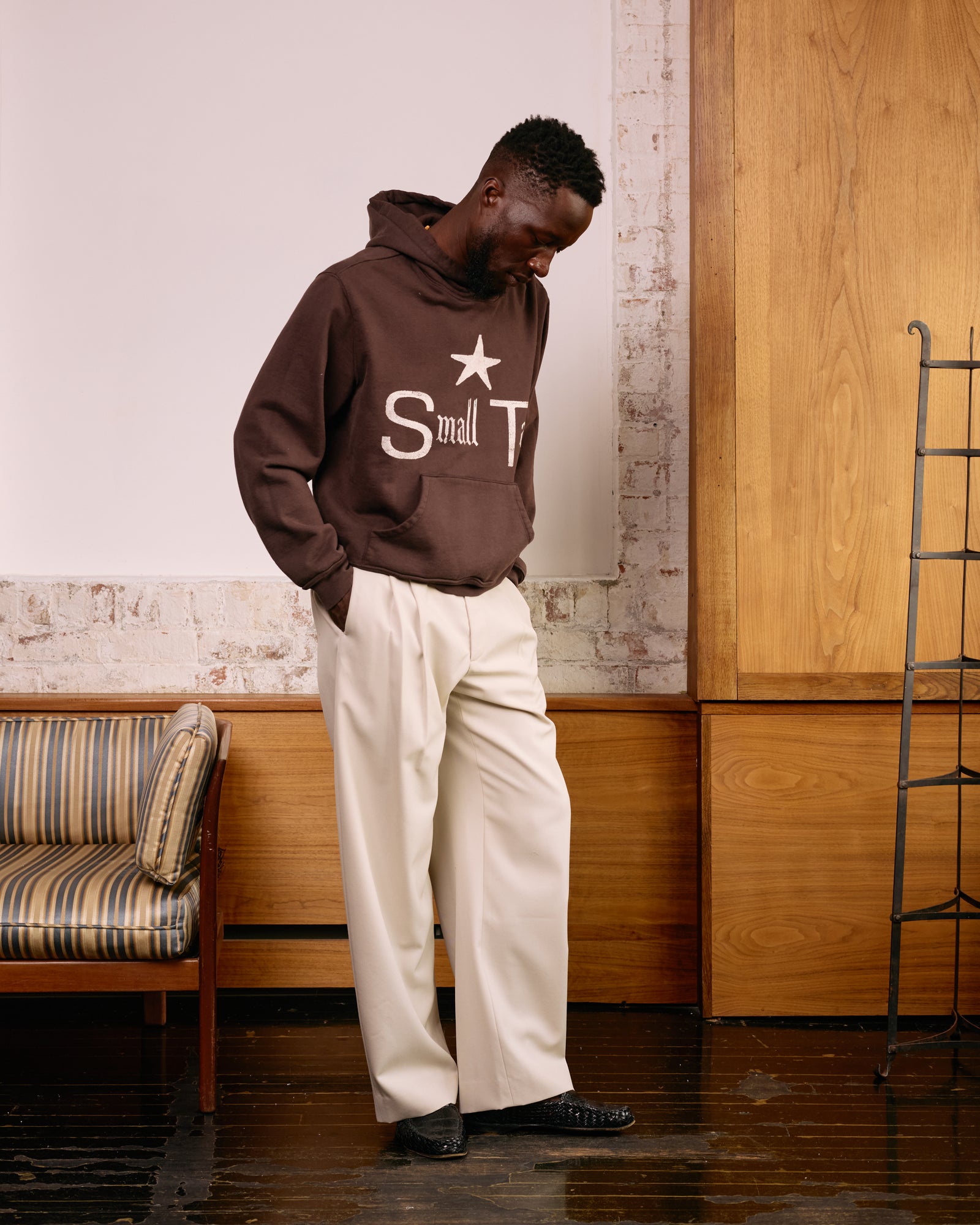 Hoodie: Dark Brown Cotton Fleece