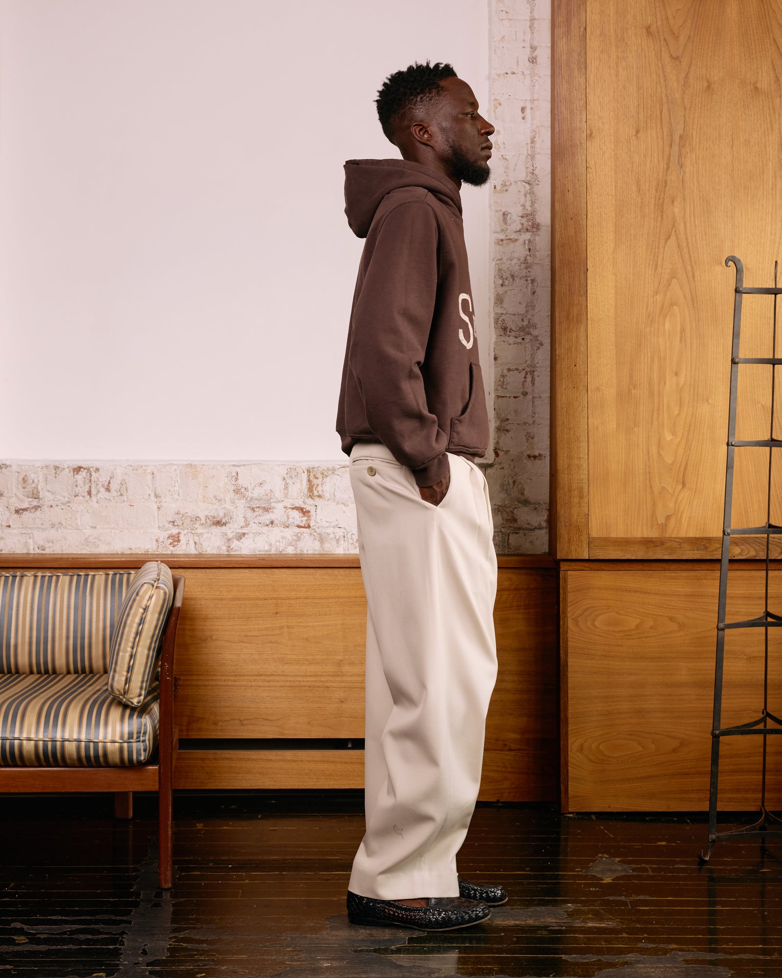 Double Pleat Trouser: Stone