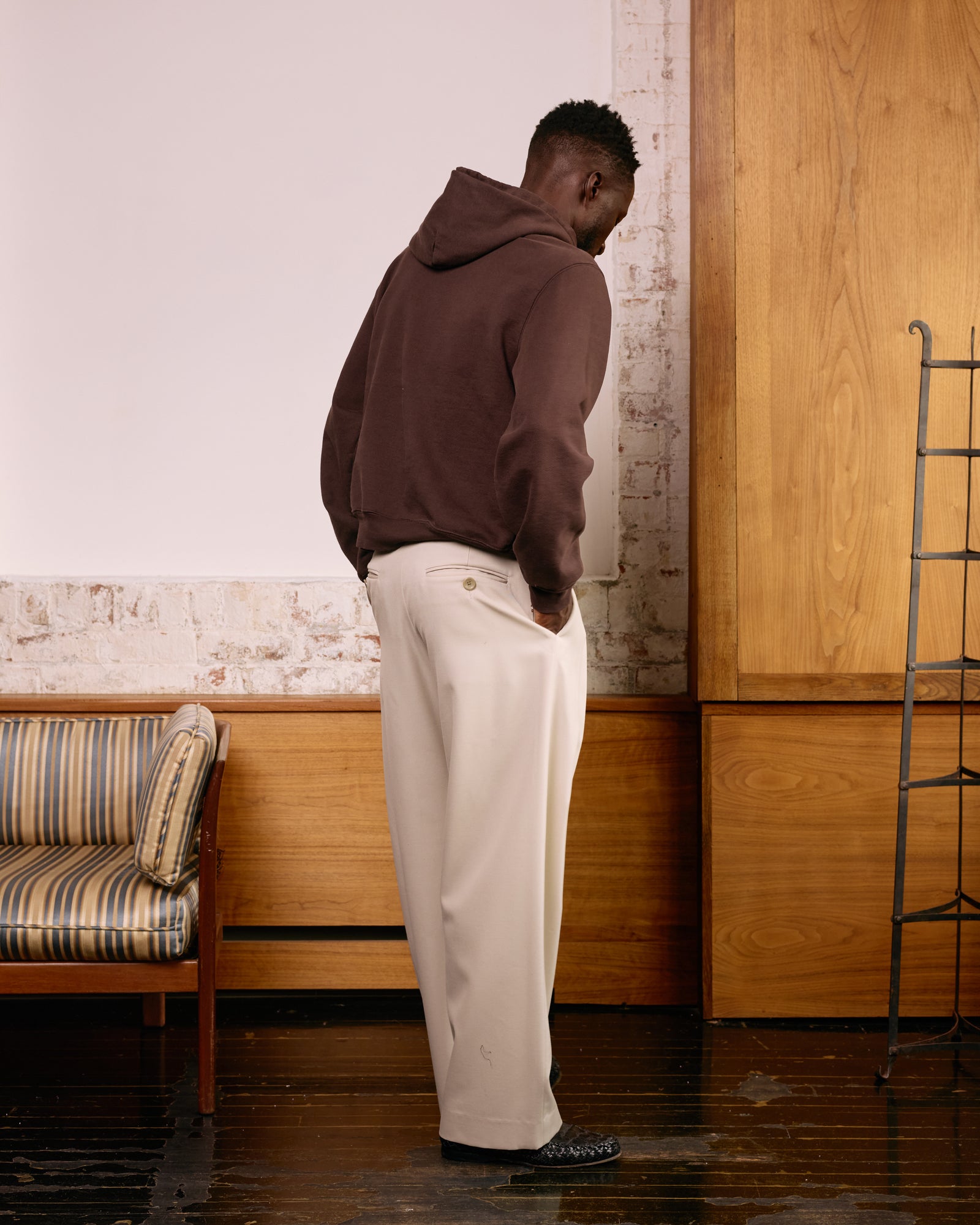 Hoodie: Dark Brown Cotton Fleece