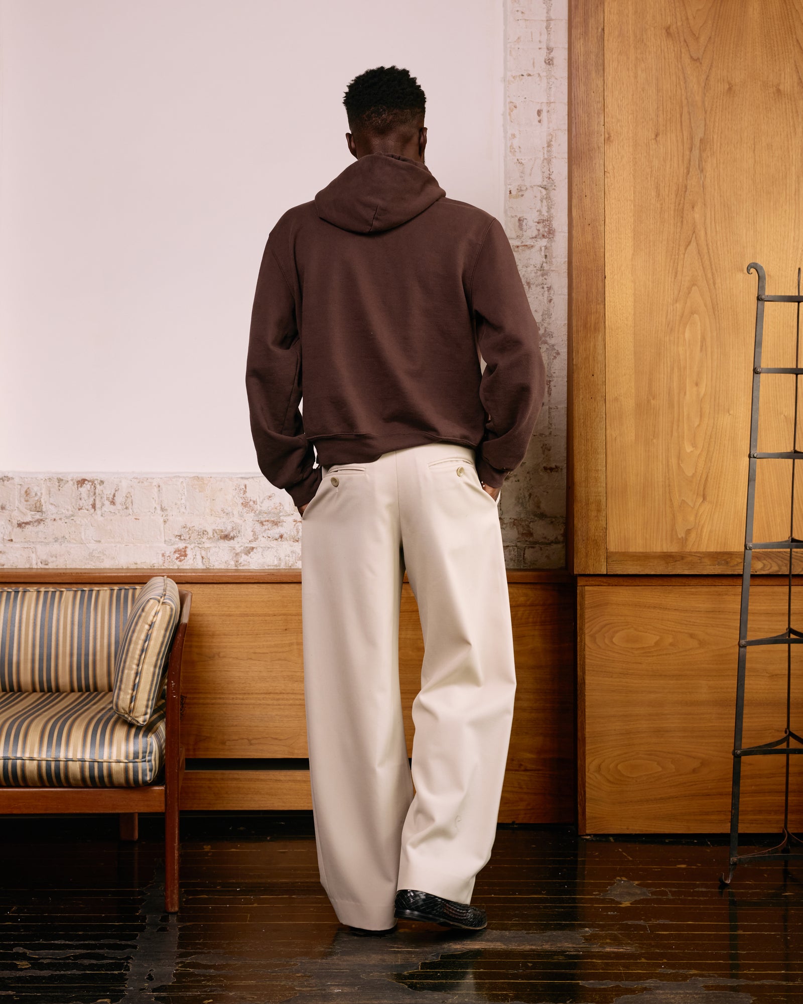 Hoodie: Dark Brown Cotton Fleece