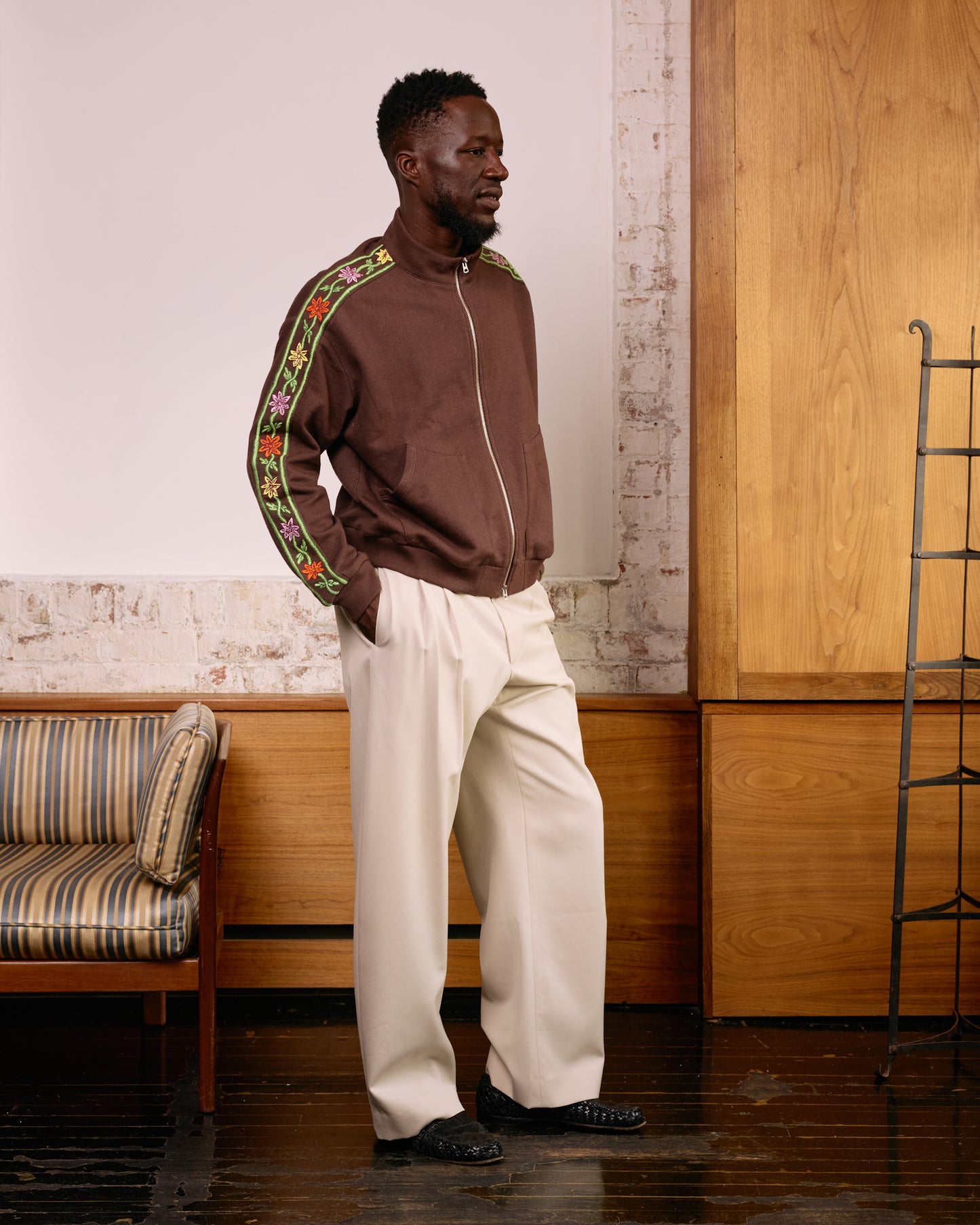 Hand-Embroidered Track Jacket