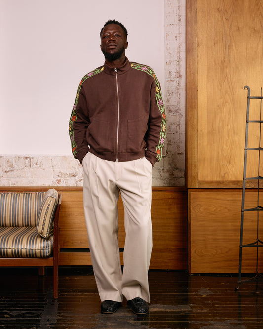 Hand-Embroidered Track Jacket