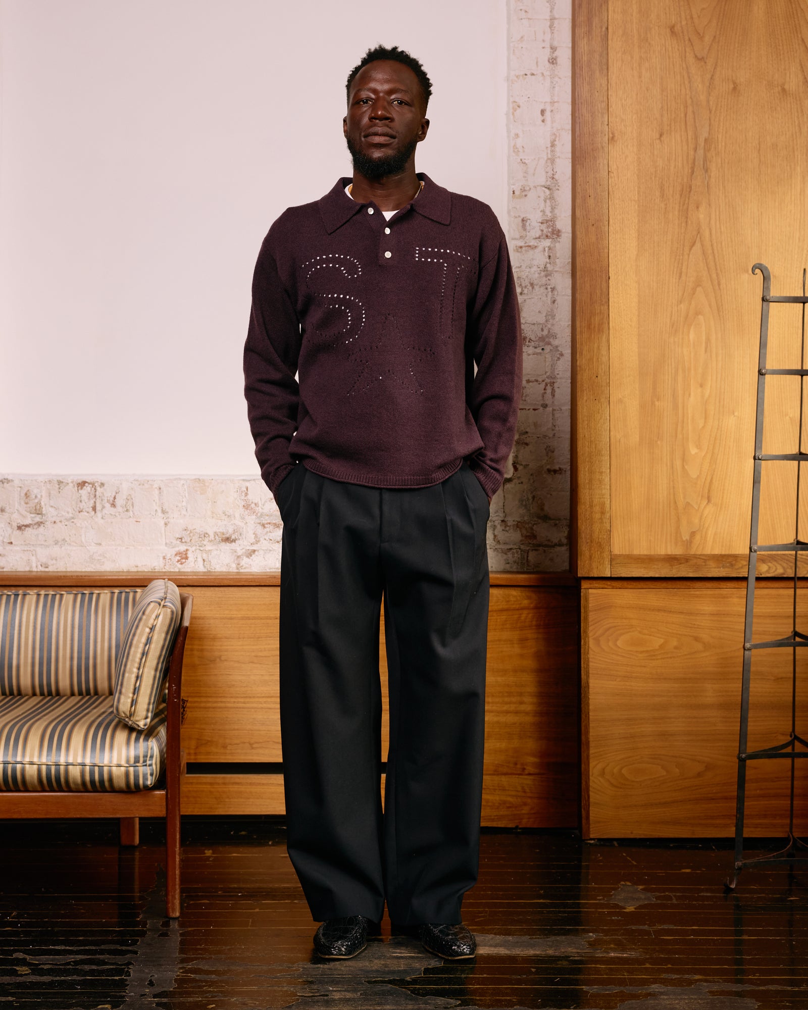 ST Star Pointelle Knit Polo: Sumac