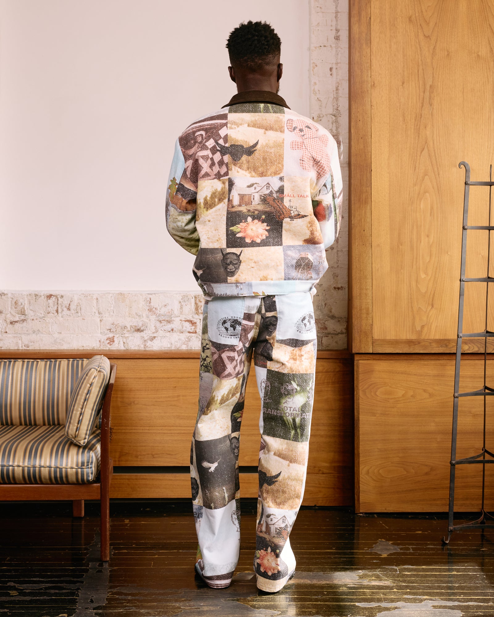 Jean Cut Trouser: Moodboard Collage Print