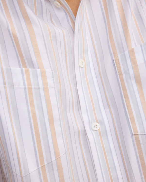 Western Dress Shirt: Faded Multi Stripe