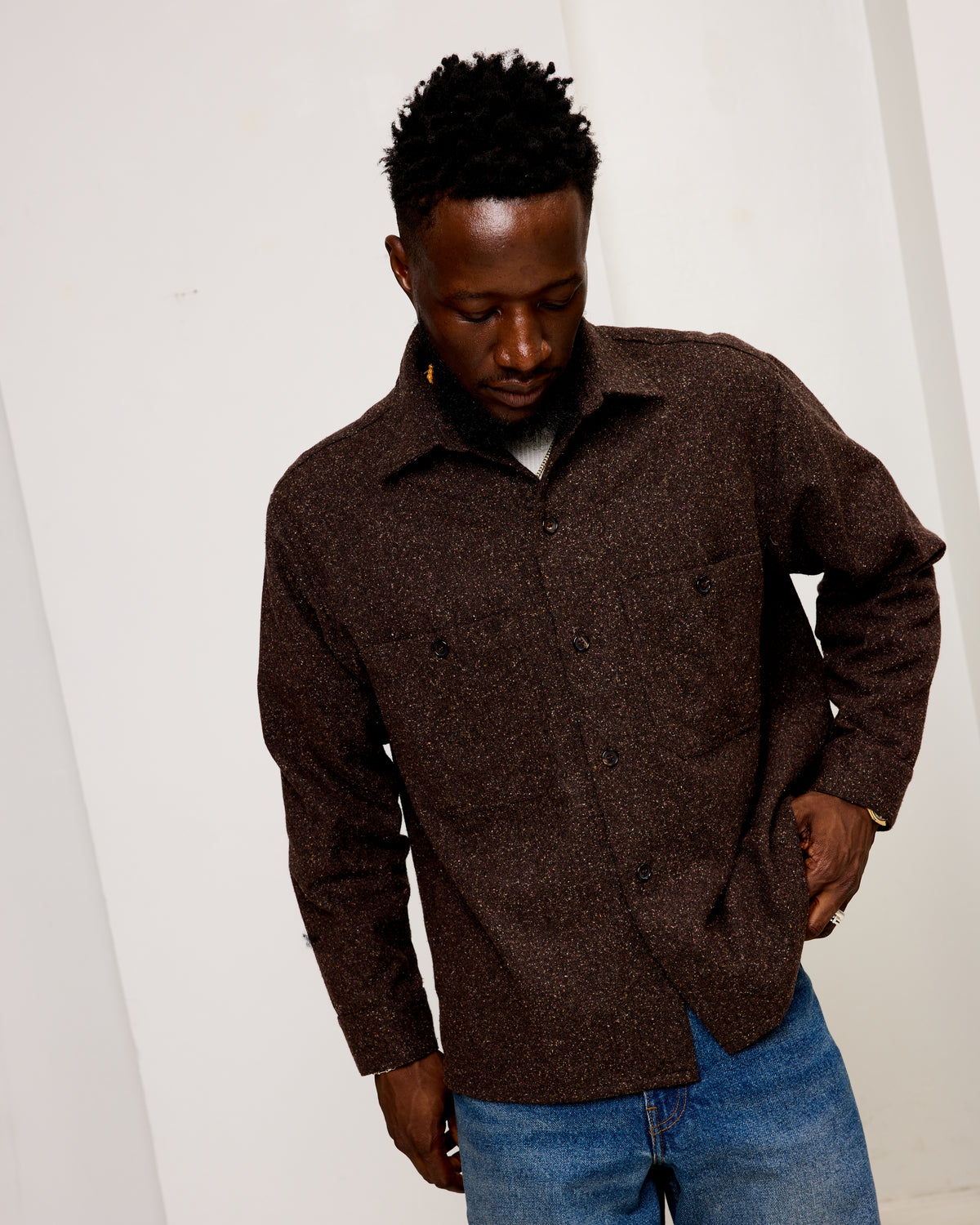 Overshirt: Wool Silk Tweed