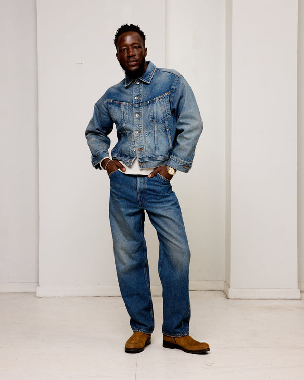 Twist Trucker Jacket: Washed Indigo
