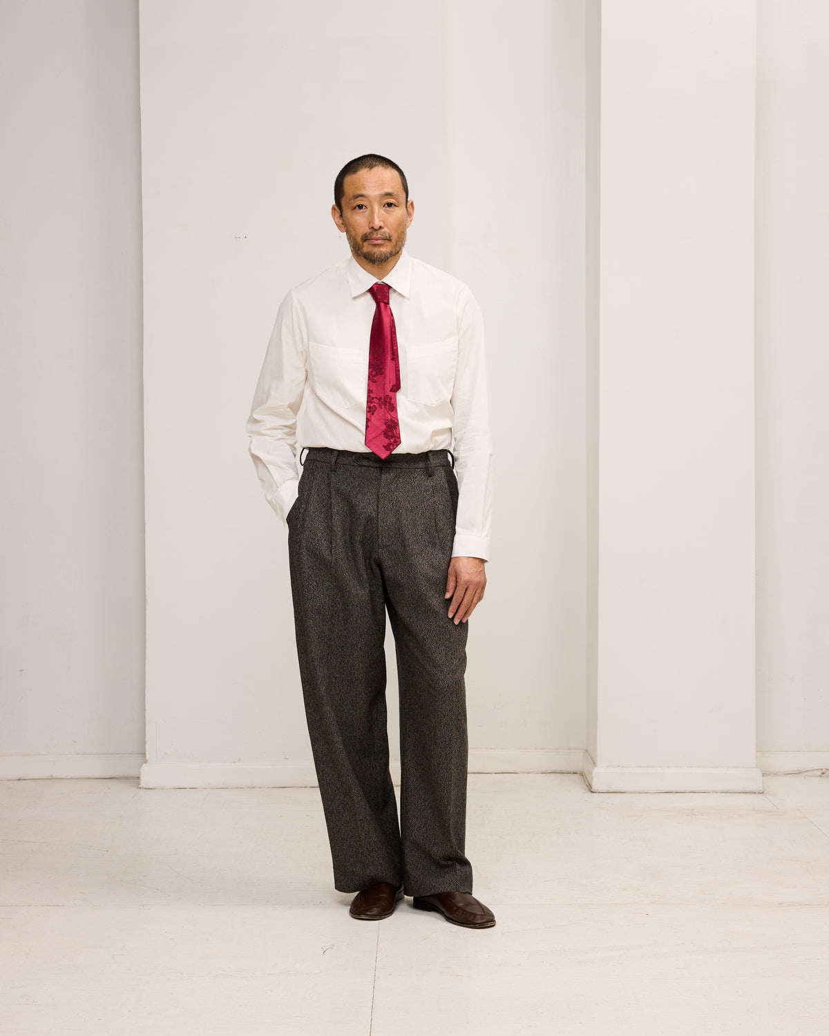 Western Dress Shirt: Off White Broadcloth