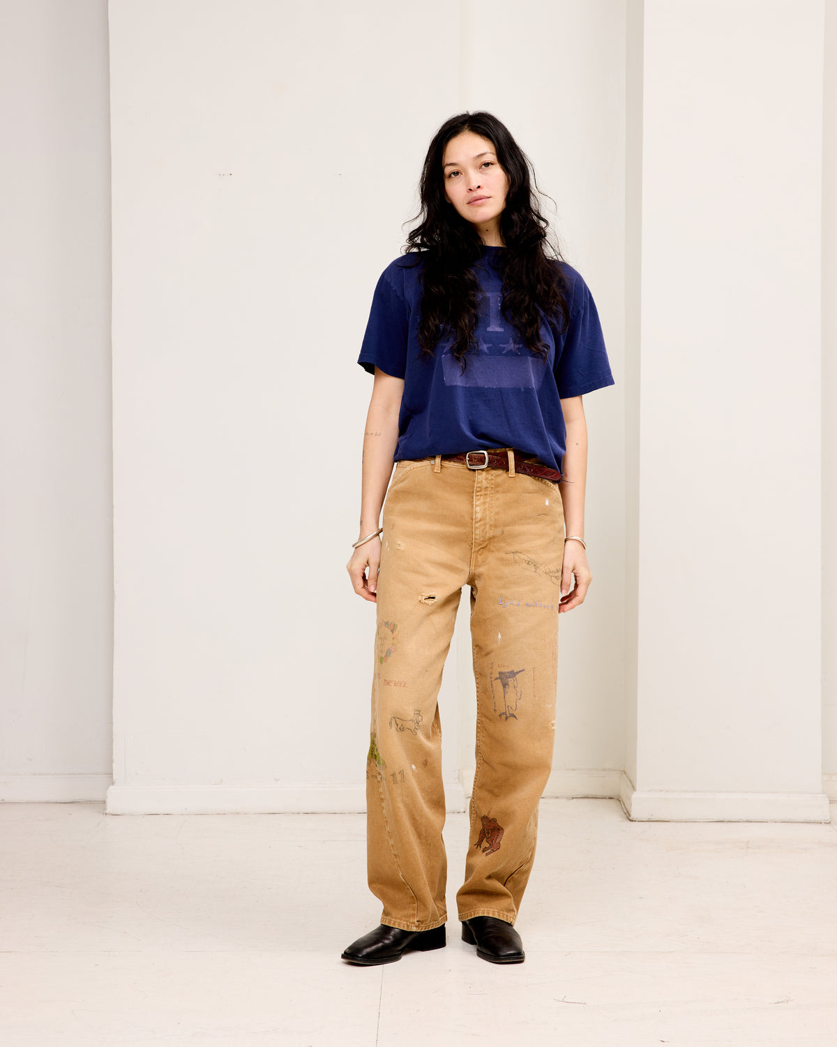 Twist Jeans: Hand Illustrated Washed Brown