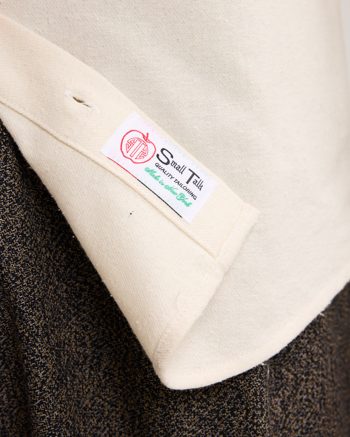 Western Dress Shirt: Cream Silk Nep