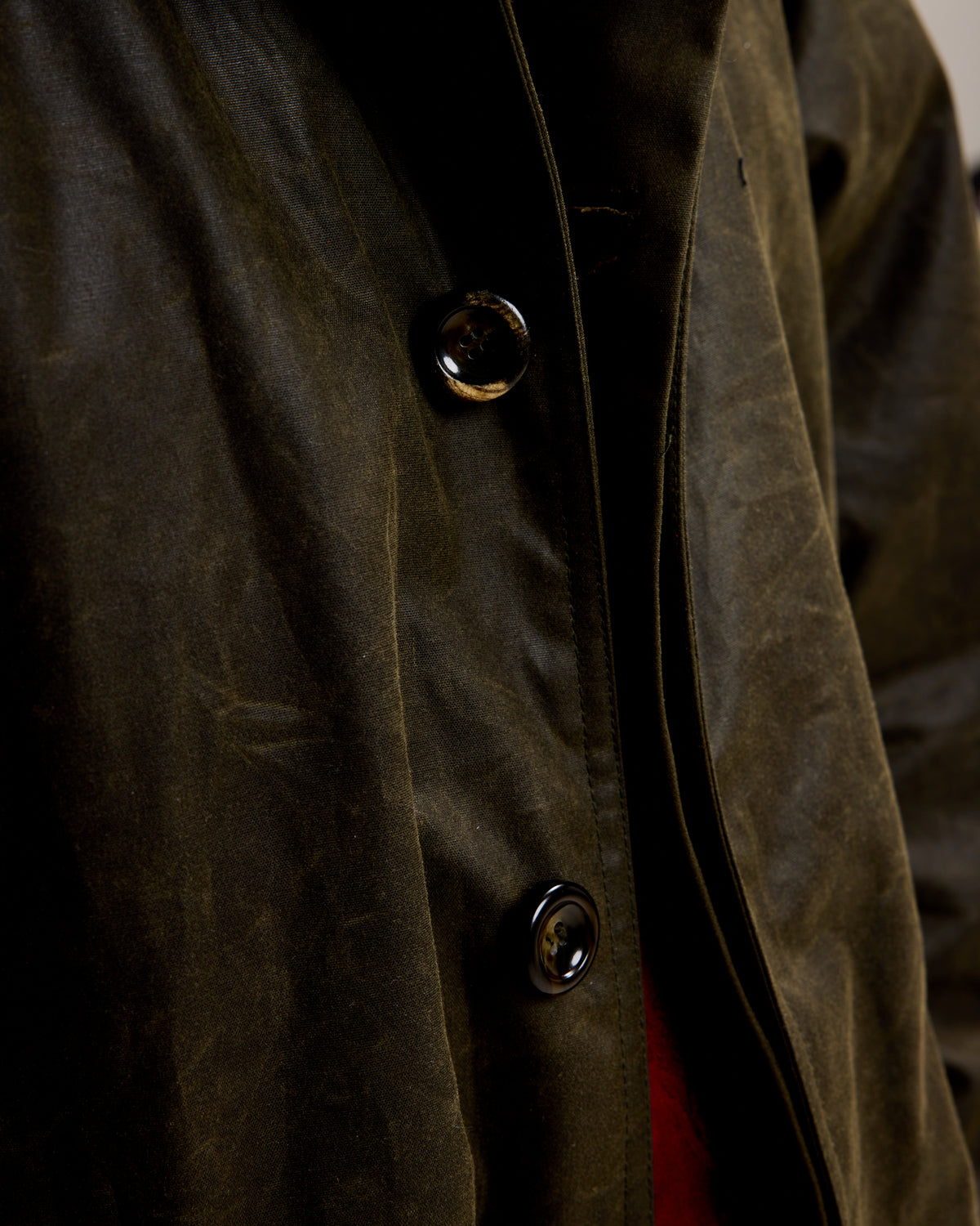 Western Overcoat: Blanket Lined Waxed Cotton, Dark Green