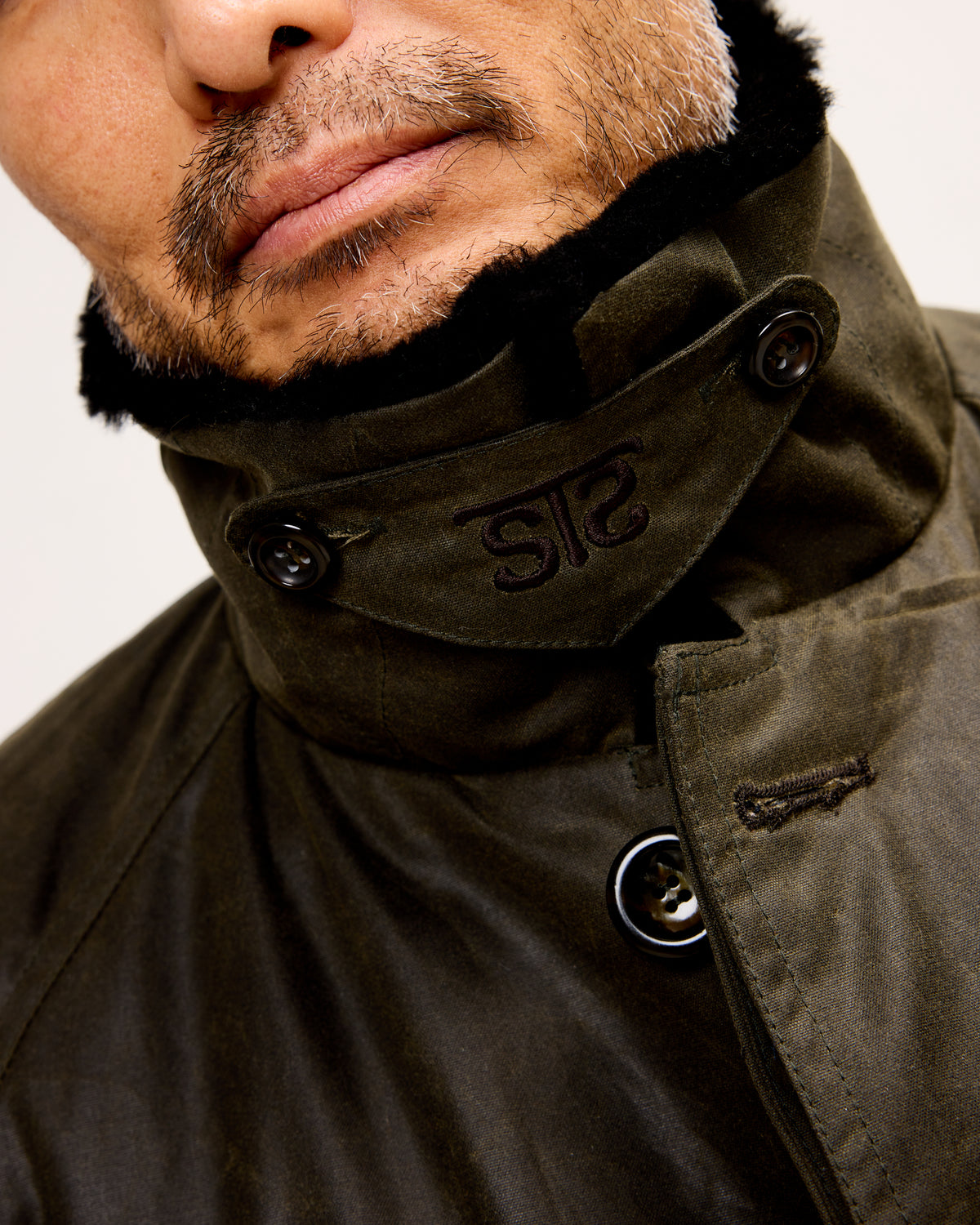 Western Overcoat: Blanket Lined Waxed Cotton, Dark Green