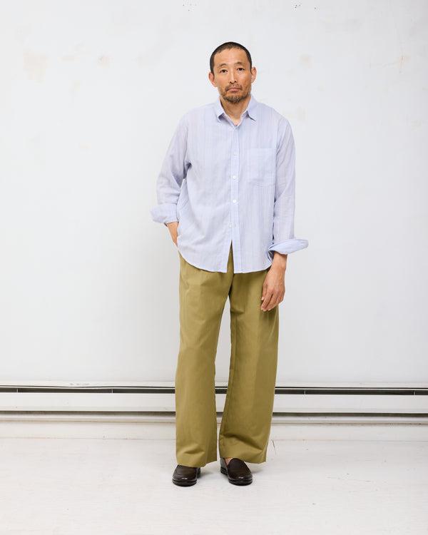 Curve Hem Dress Shirt: Pale Purple Dobby Stripe