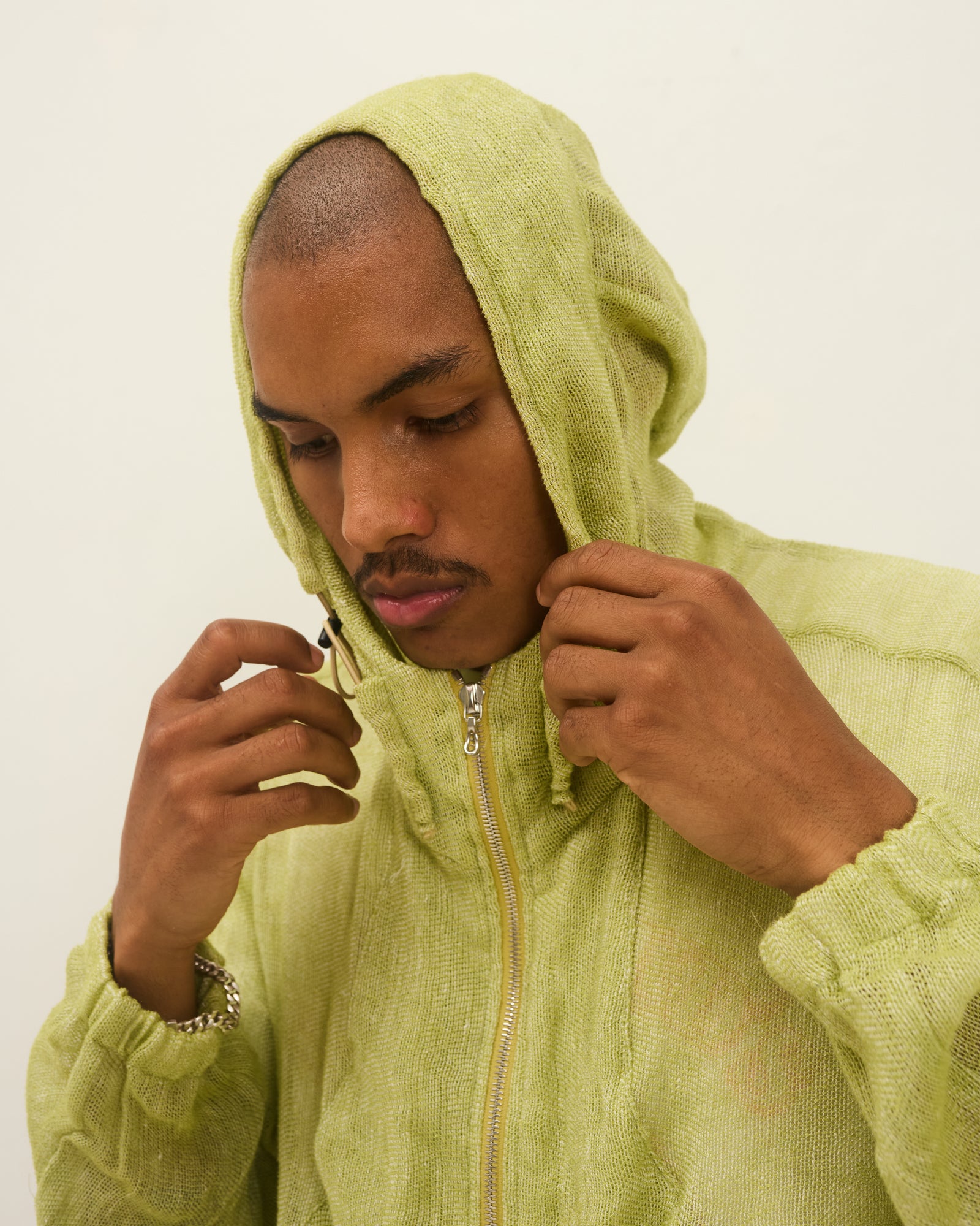 Linen Mesh Windbreaker, Lime