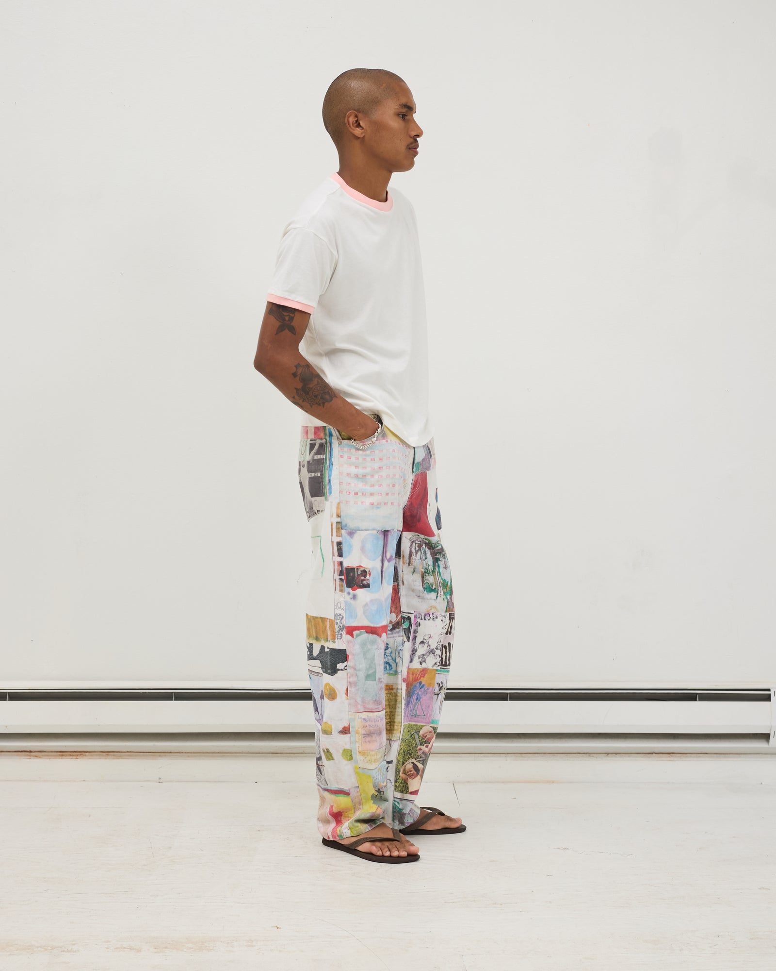 Jean Cut Trouser: Juan Collage Print