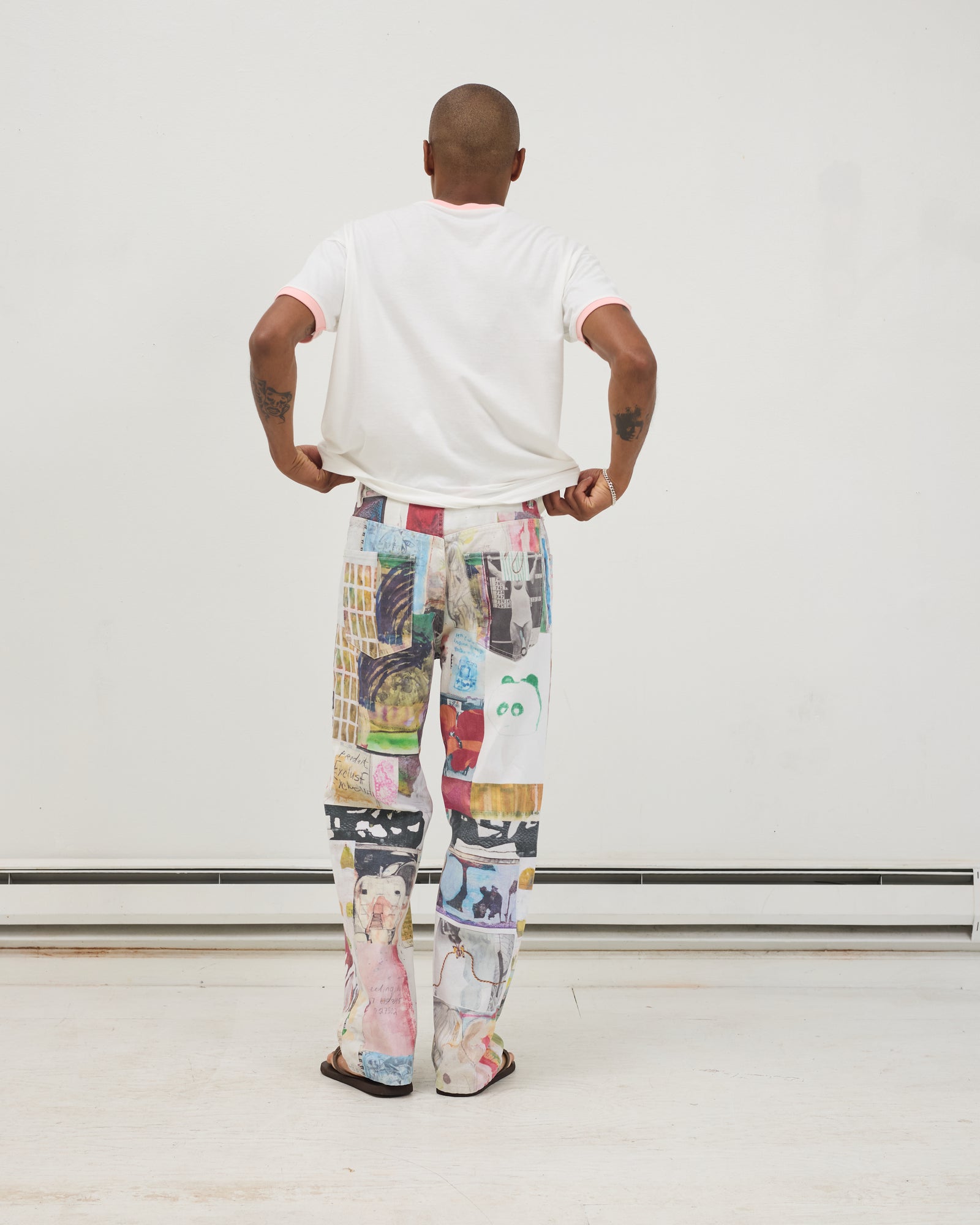 Jean Cut Trouser: Juan Collage Print