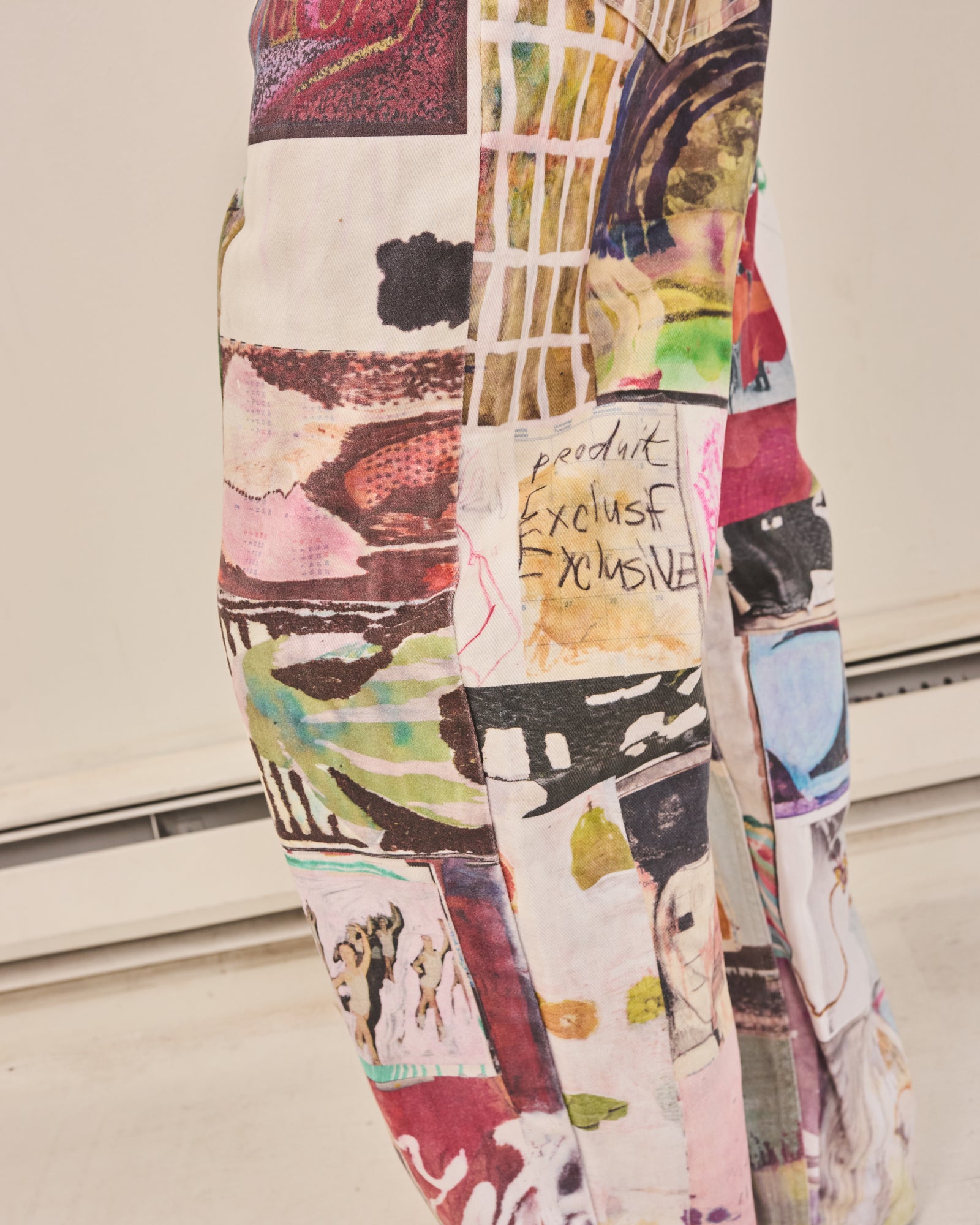 Jean Cut Trouser: Juan Collage Print
