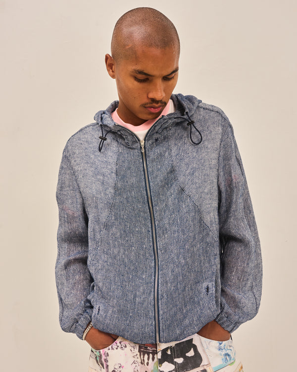 Linen Mesh Windbreaker, Deep Blue