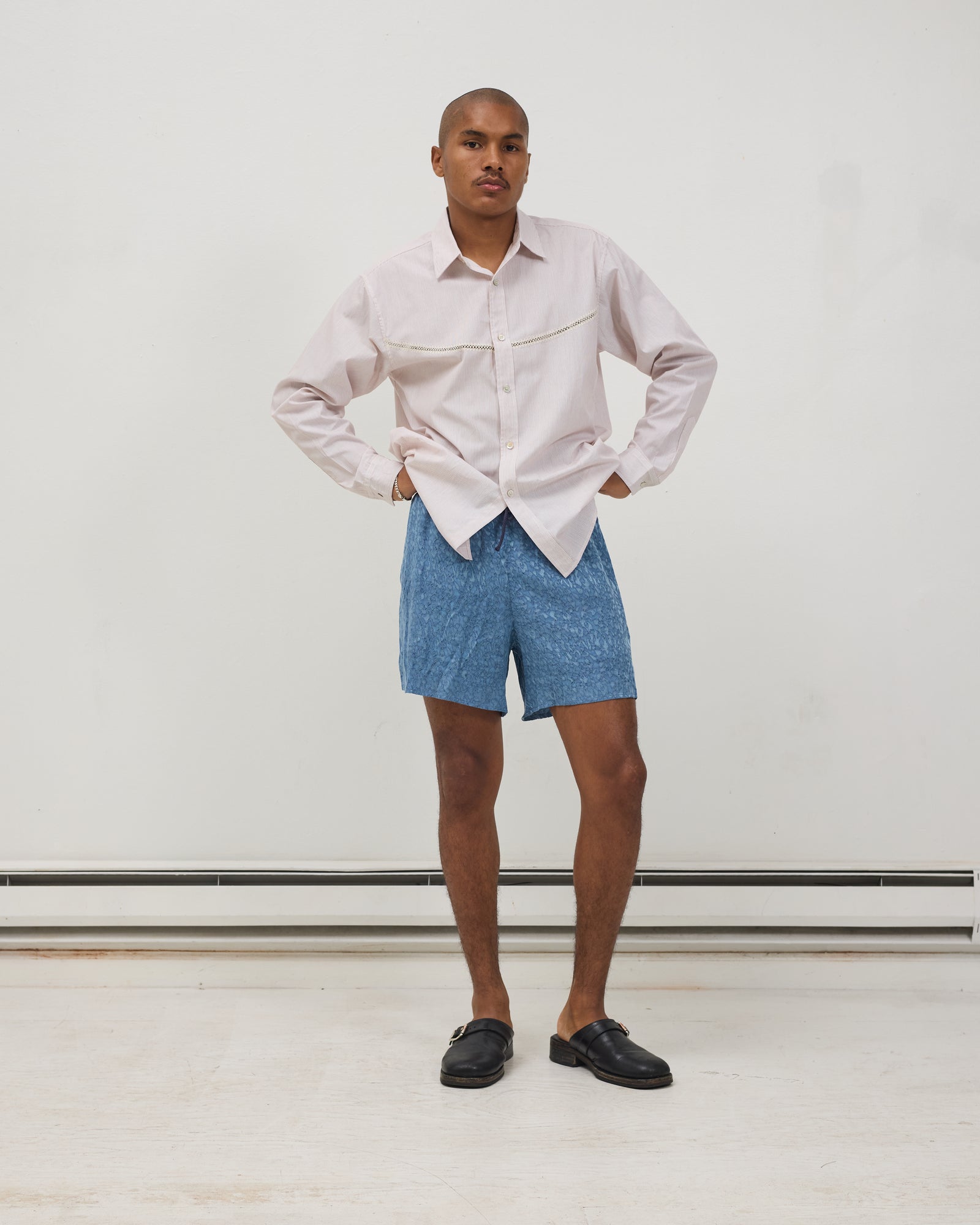 Crochet Vent Dress Shirt: Maroon Stripe Poplin