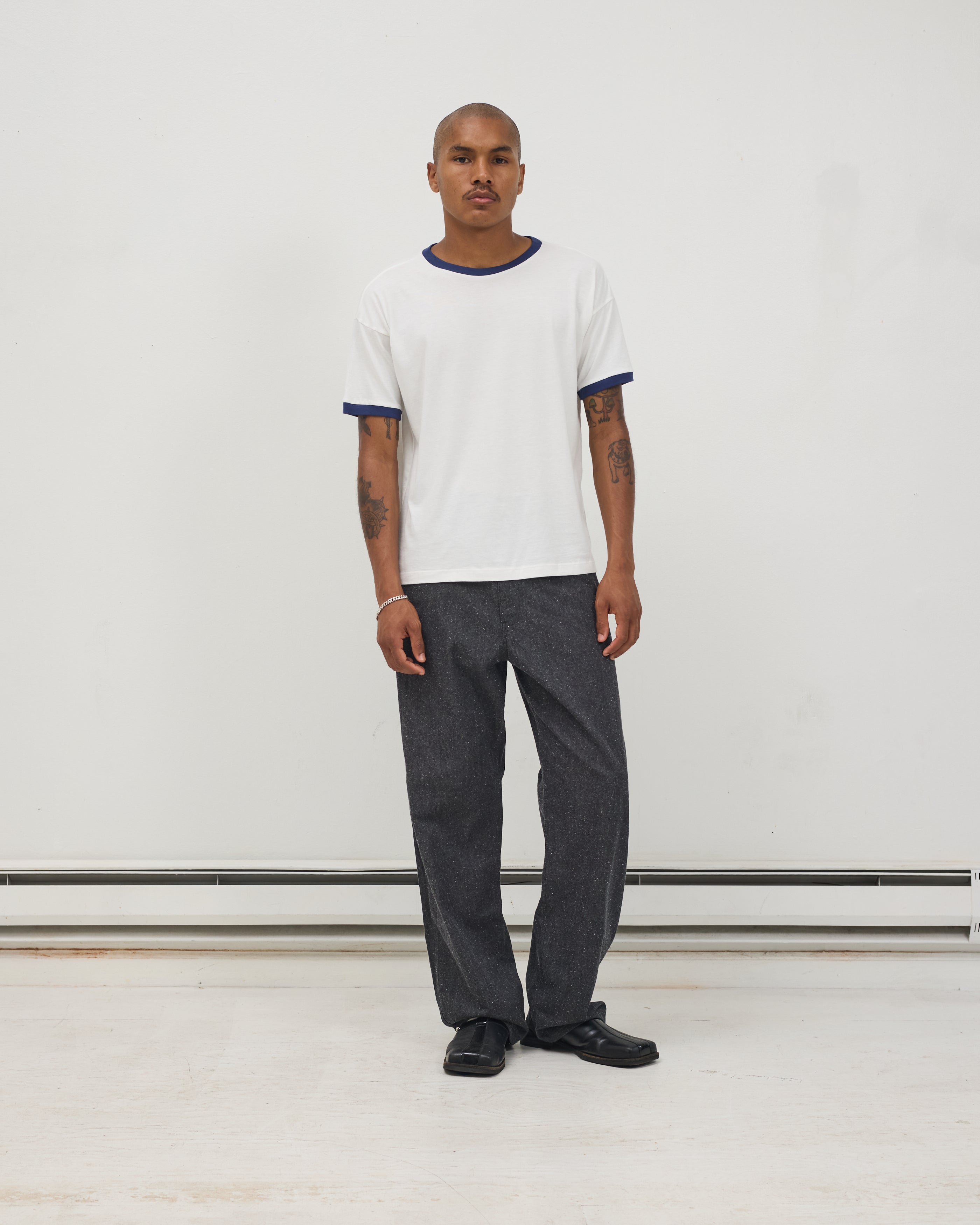 S/S T-shirt: Ringer Tee Deep Blue – Small Talk Studio