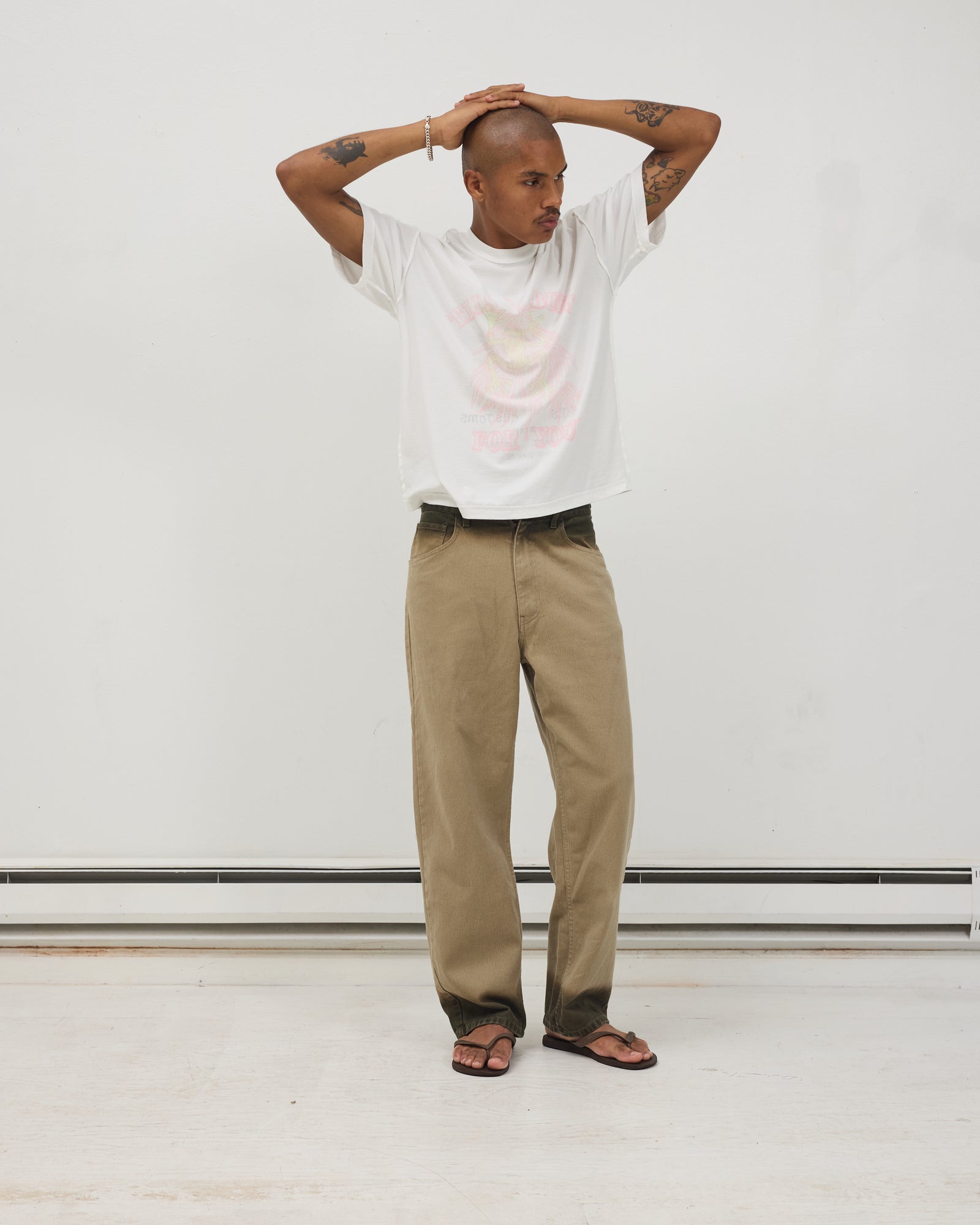 Jean Cut Trouser: Saddle Tan Dip Dye