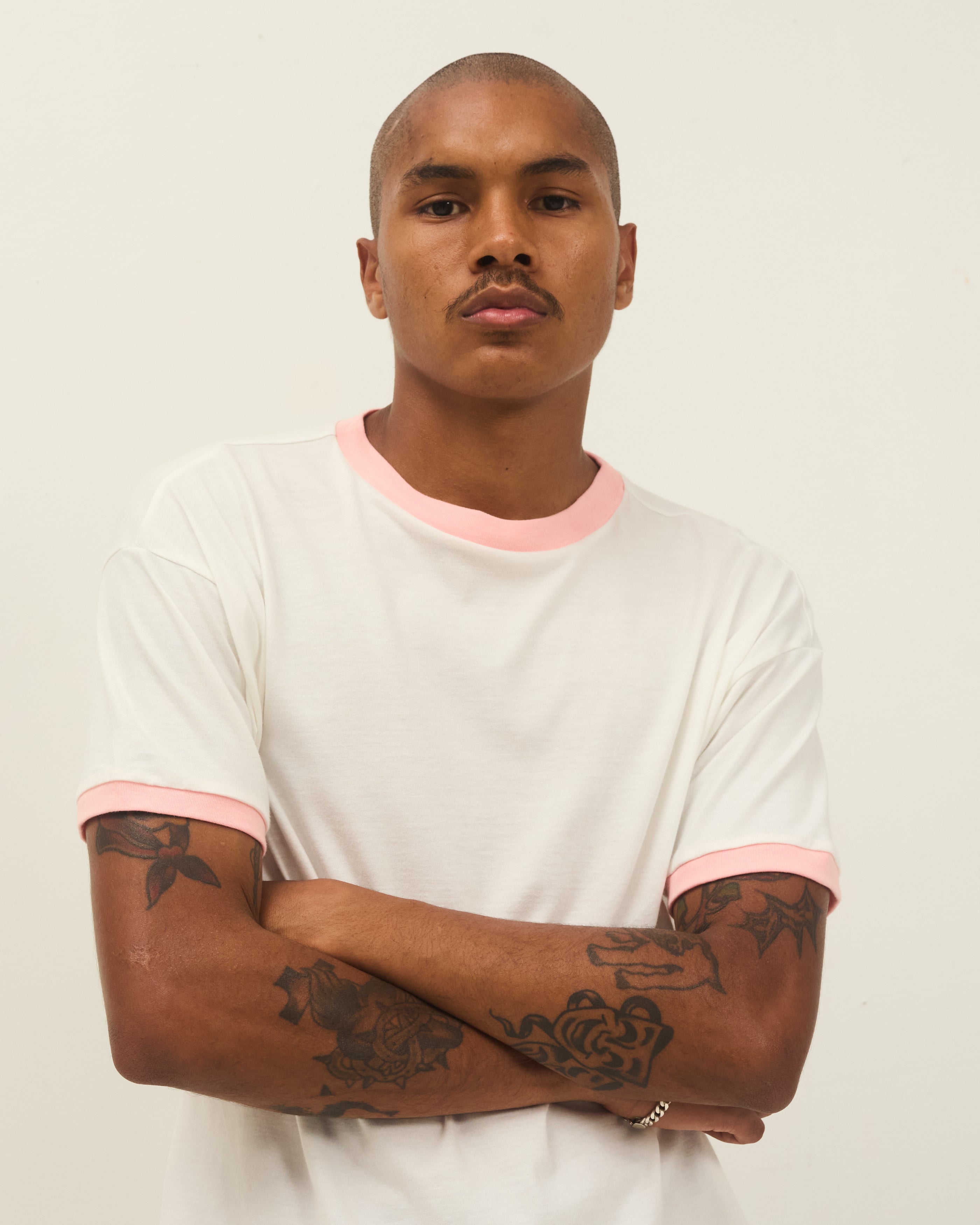 S/S T-shirt: Ringer Tee Pink – Small Talk Studio