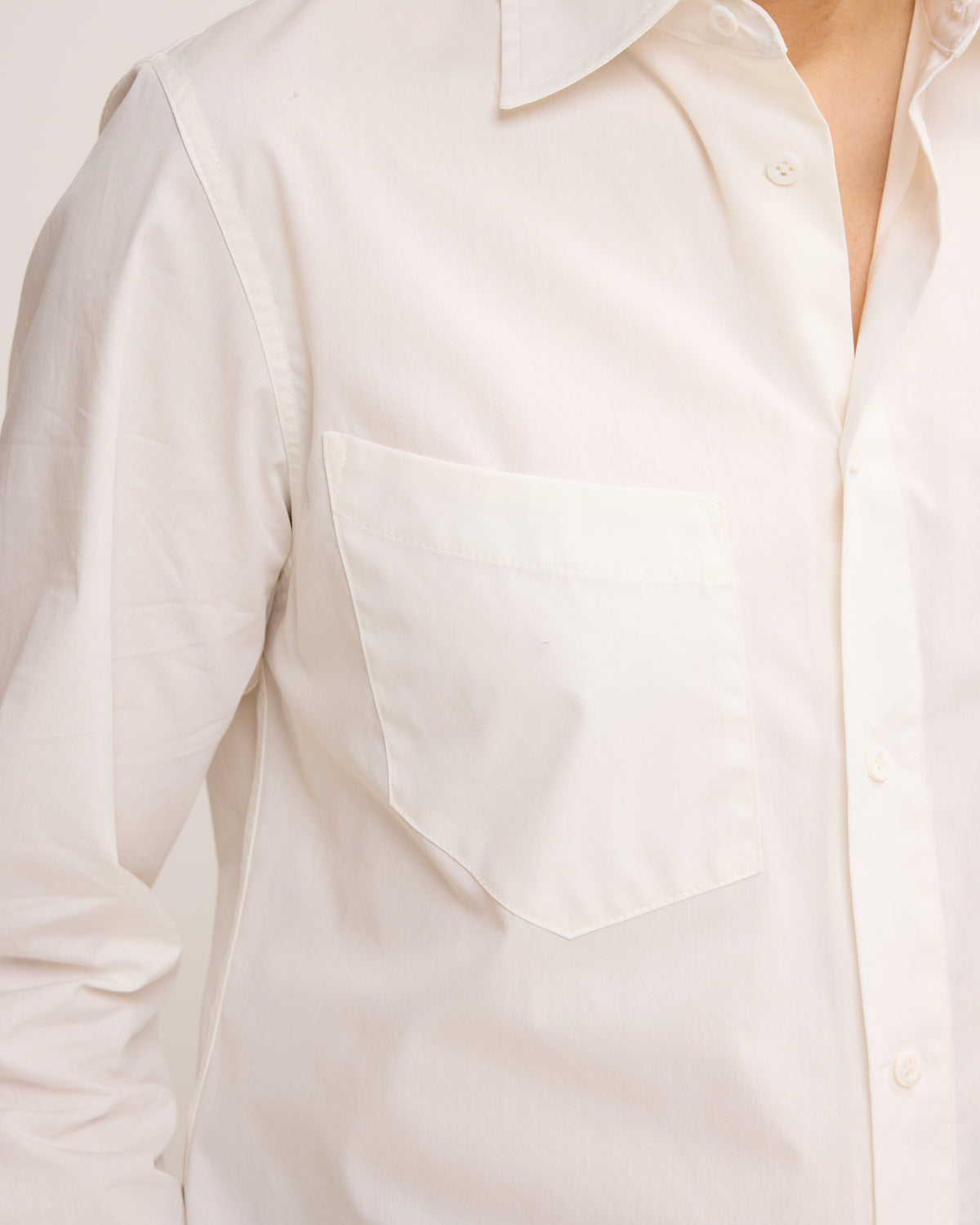 Western Dress Shirt: Off White Broadcloth