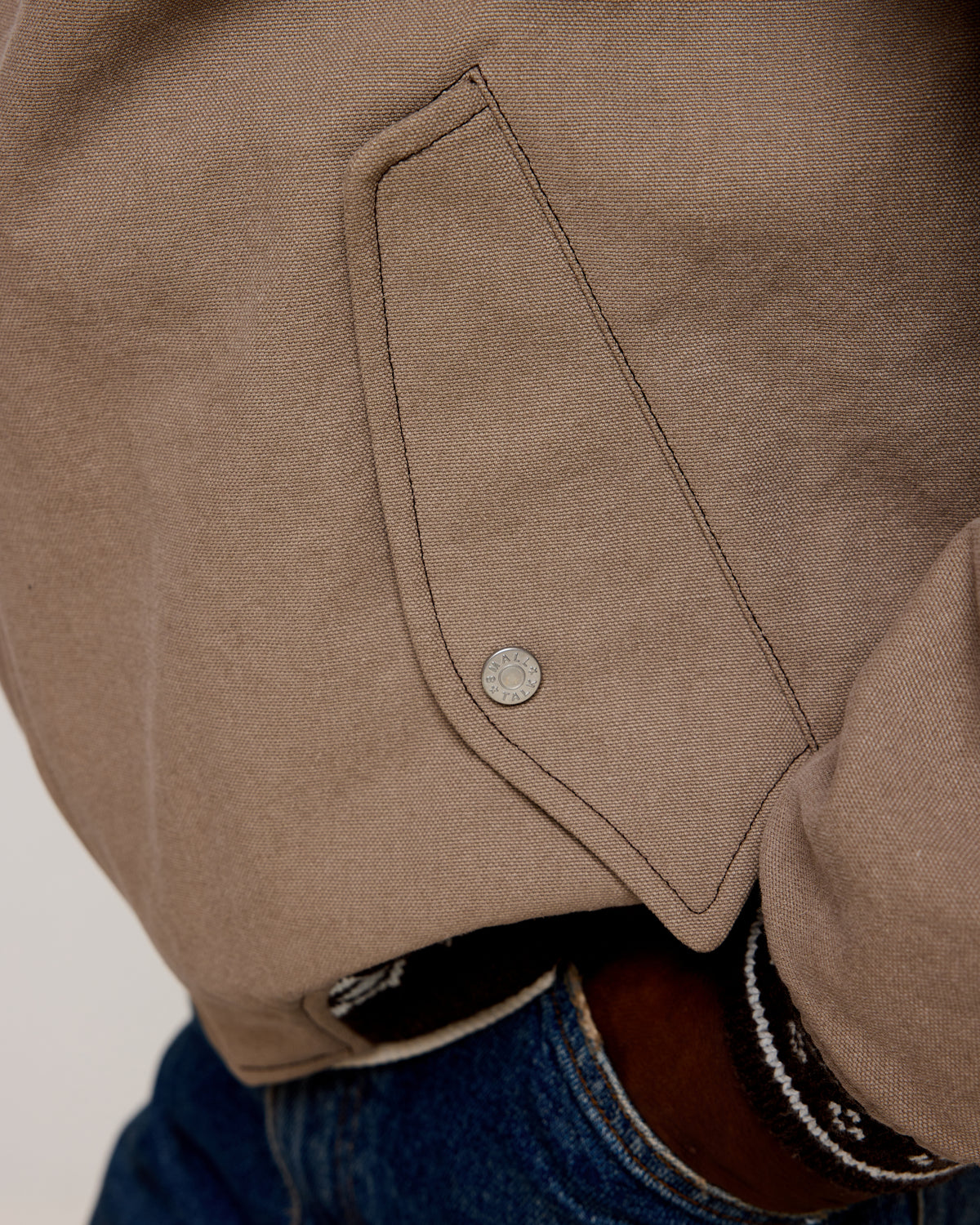 Reversible Bomber: Taupe Washed Canvas