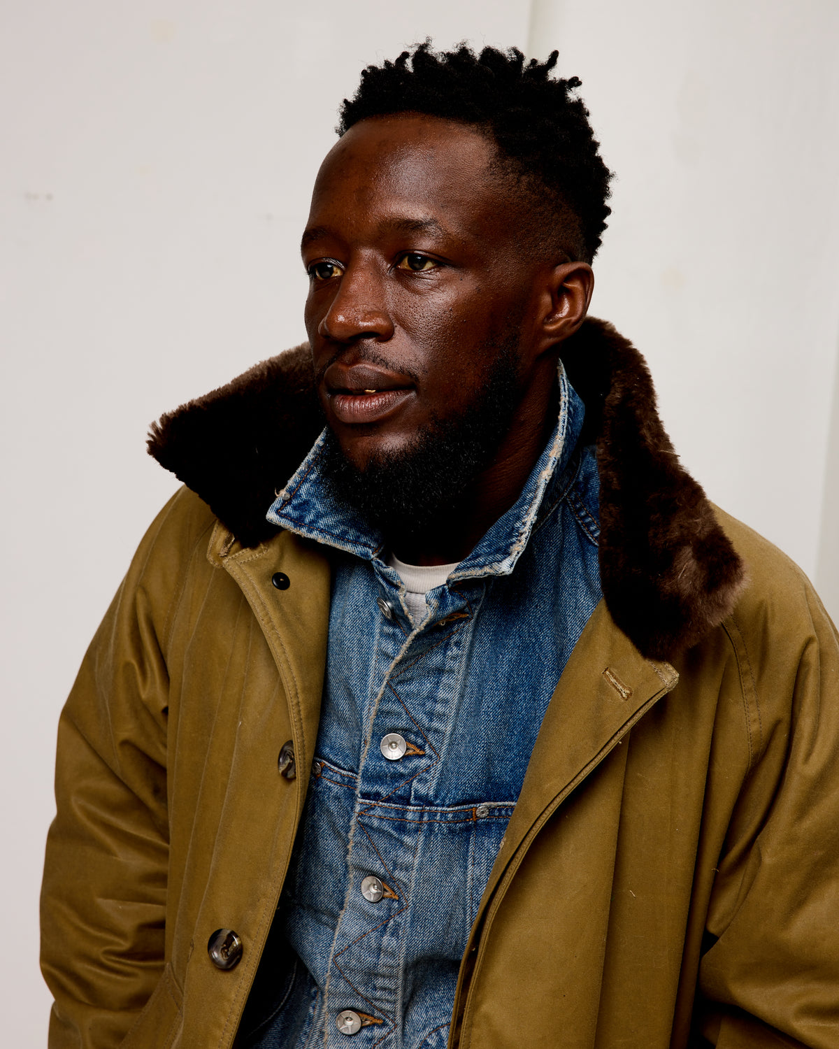 Western Overcoat: Blanket Lined Waxed Cotton, Olive Khaki