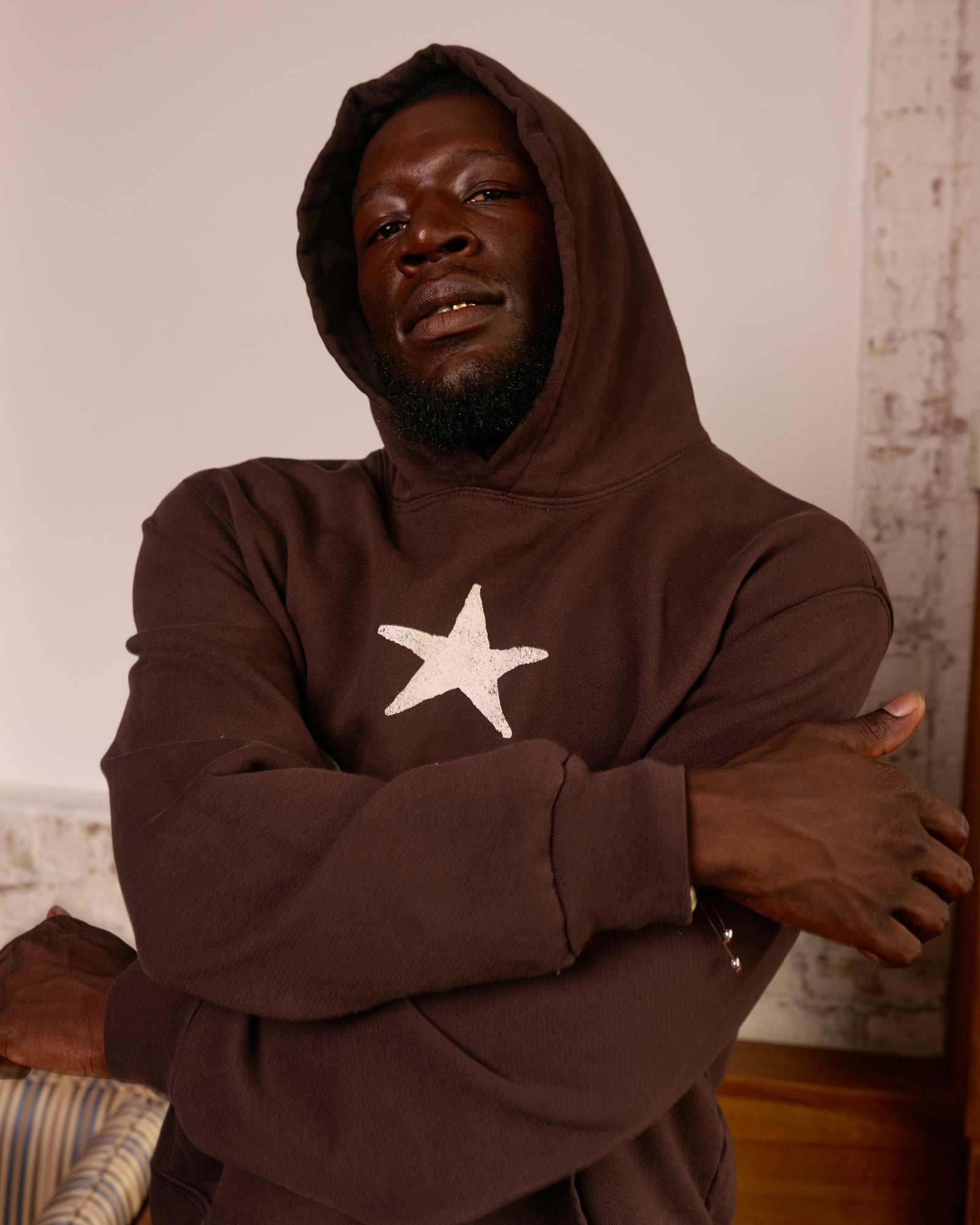 Hoodie: Dark Brown Cotton Fleece